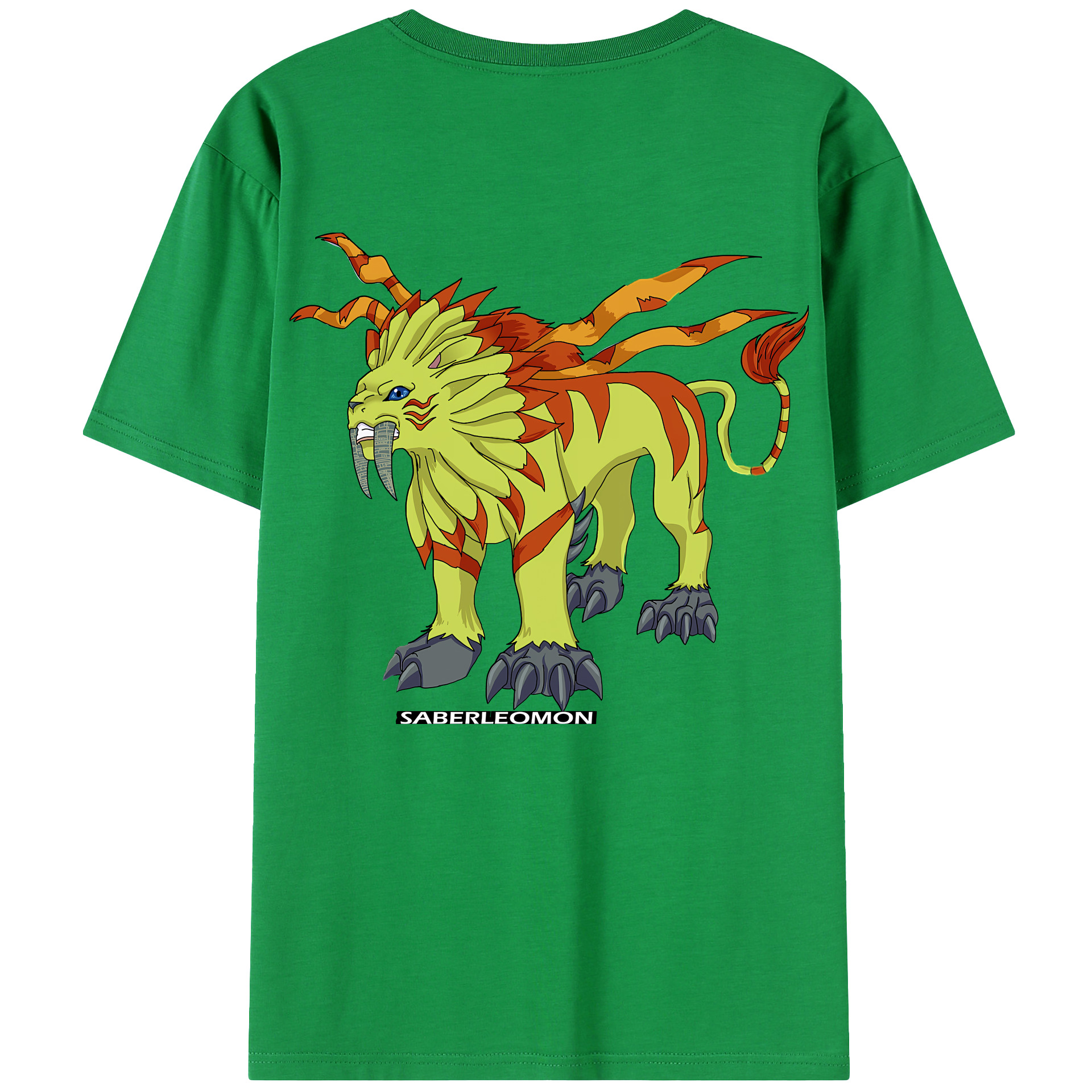 （画像用） Digimon デジタルモンスター/デジモン 綿100％ メンズ半袖Tシャツ（バックプリント） 通気性