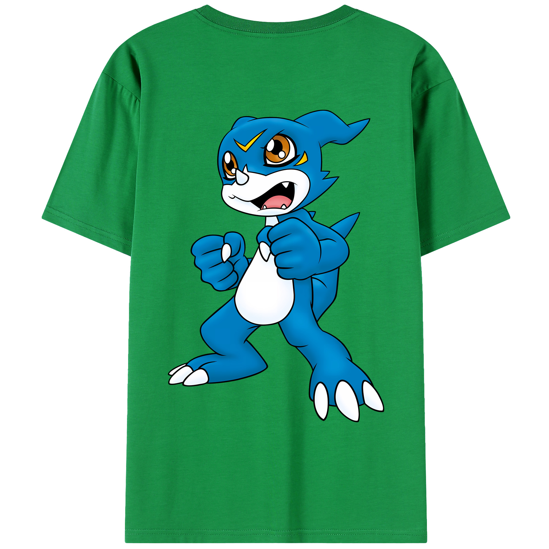 （画像用） Digimon デジタルモンスター/デジモン 綿100％ メンズ半袖Tシャツ（バックプリント） 通気性