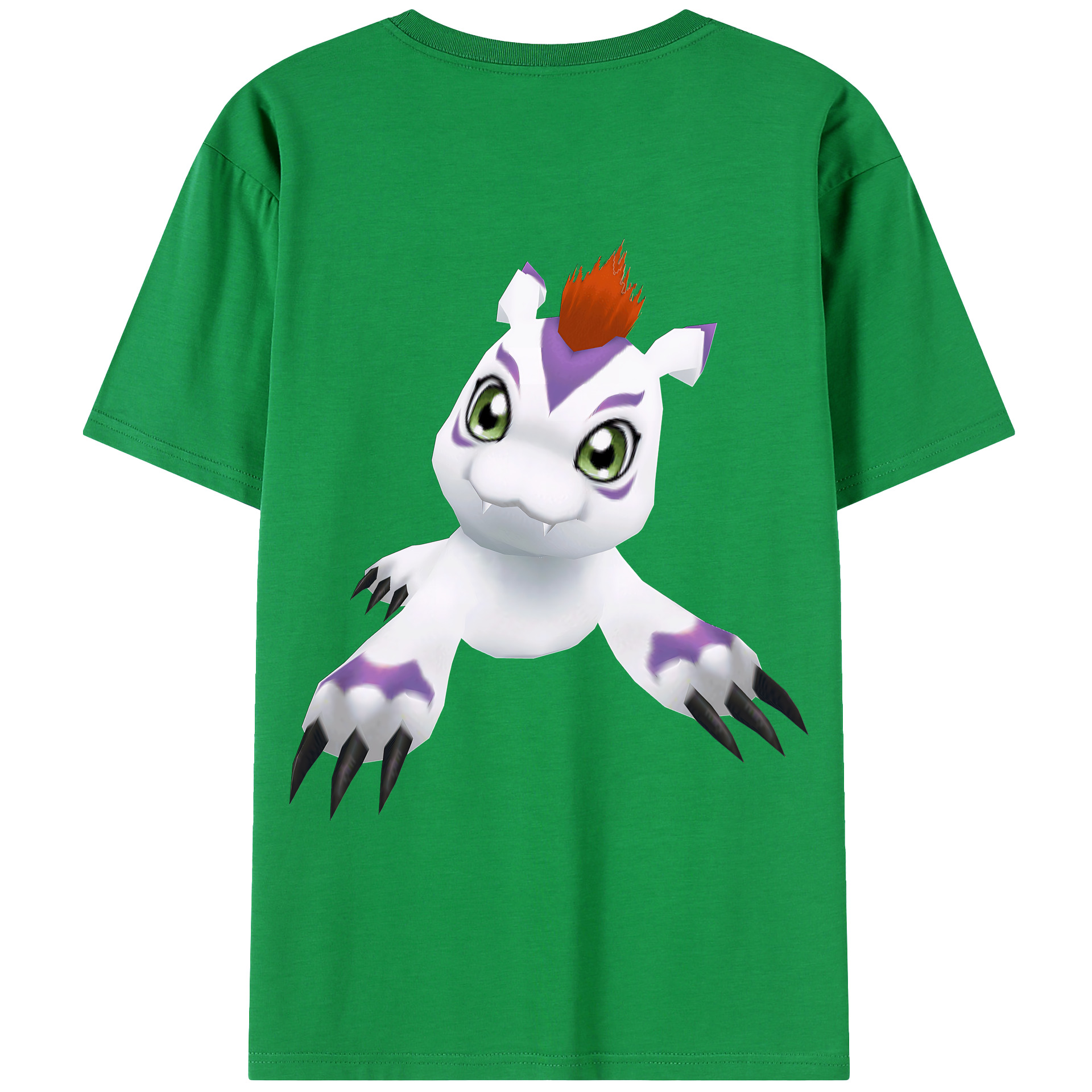 （画像用） Digimon デジタルモンスター/デジモン 綿100％ メンズ半袖Tシャツ（バックプリント） 通気性