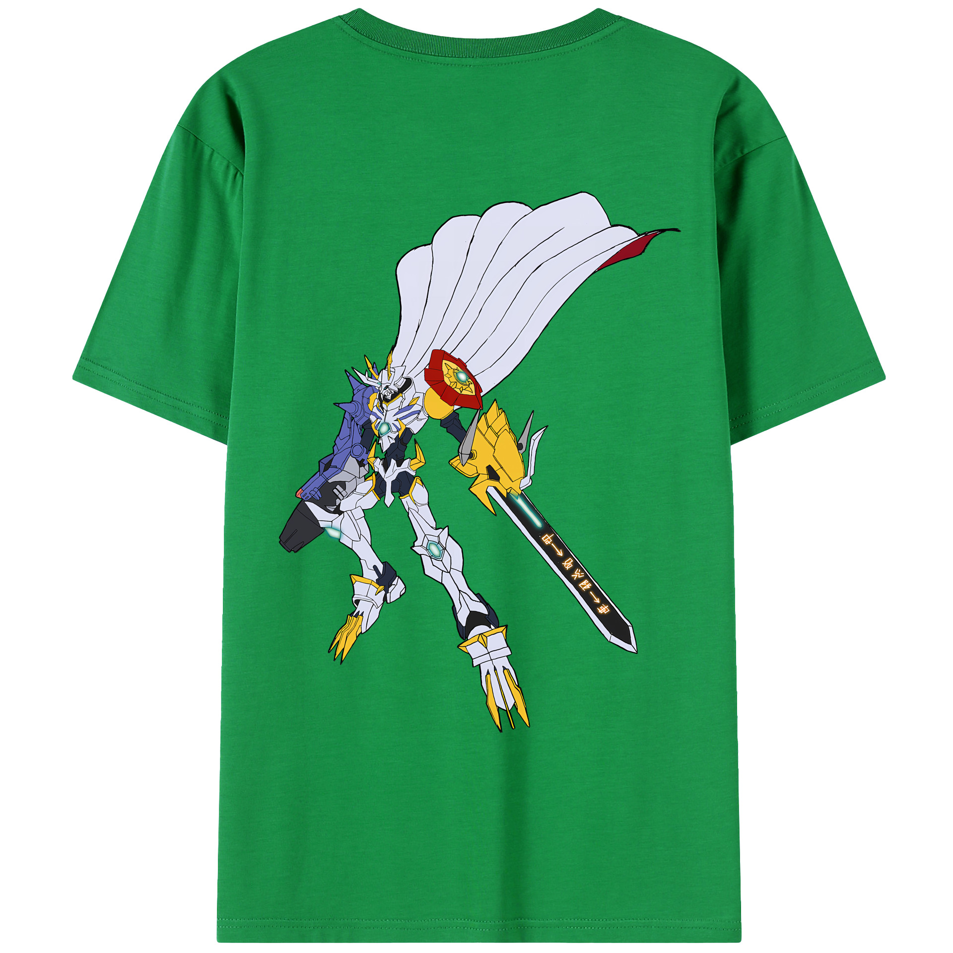 （画像用） Digimon デジタルモンスター/デジモン 綿100％ メンズ半袖Tシャツ（バックプリント） 通気性