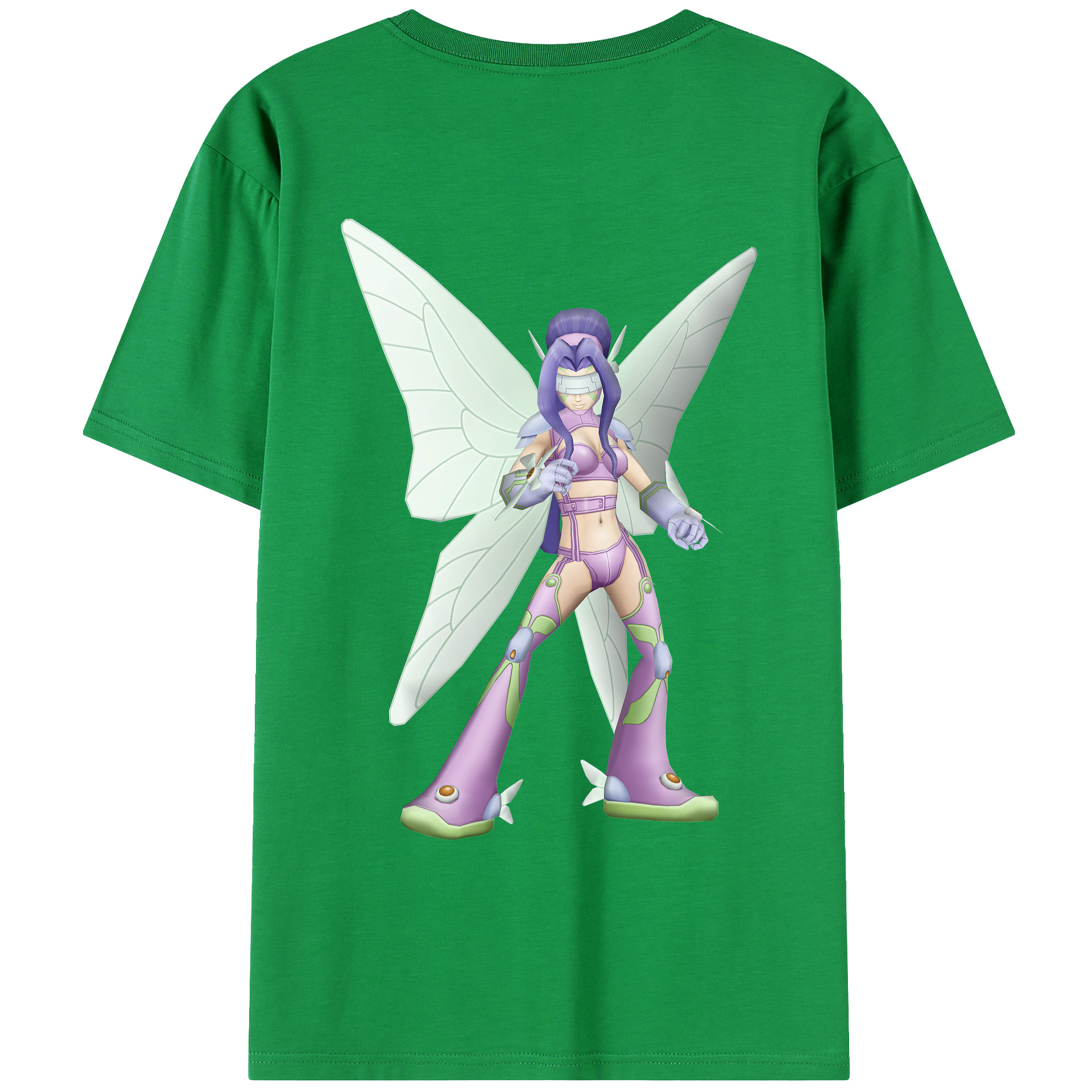 （画像用） Digimon デジタルモンスター/デジモン 綿100％ メンズ半袖Tシャツ（バックプリント） 通気性