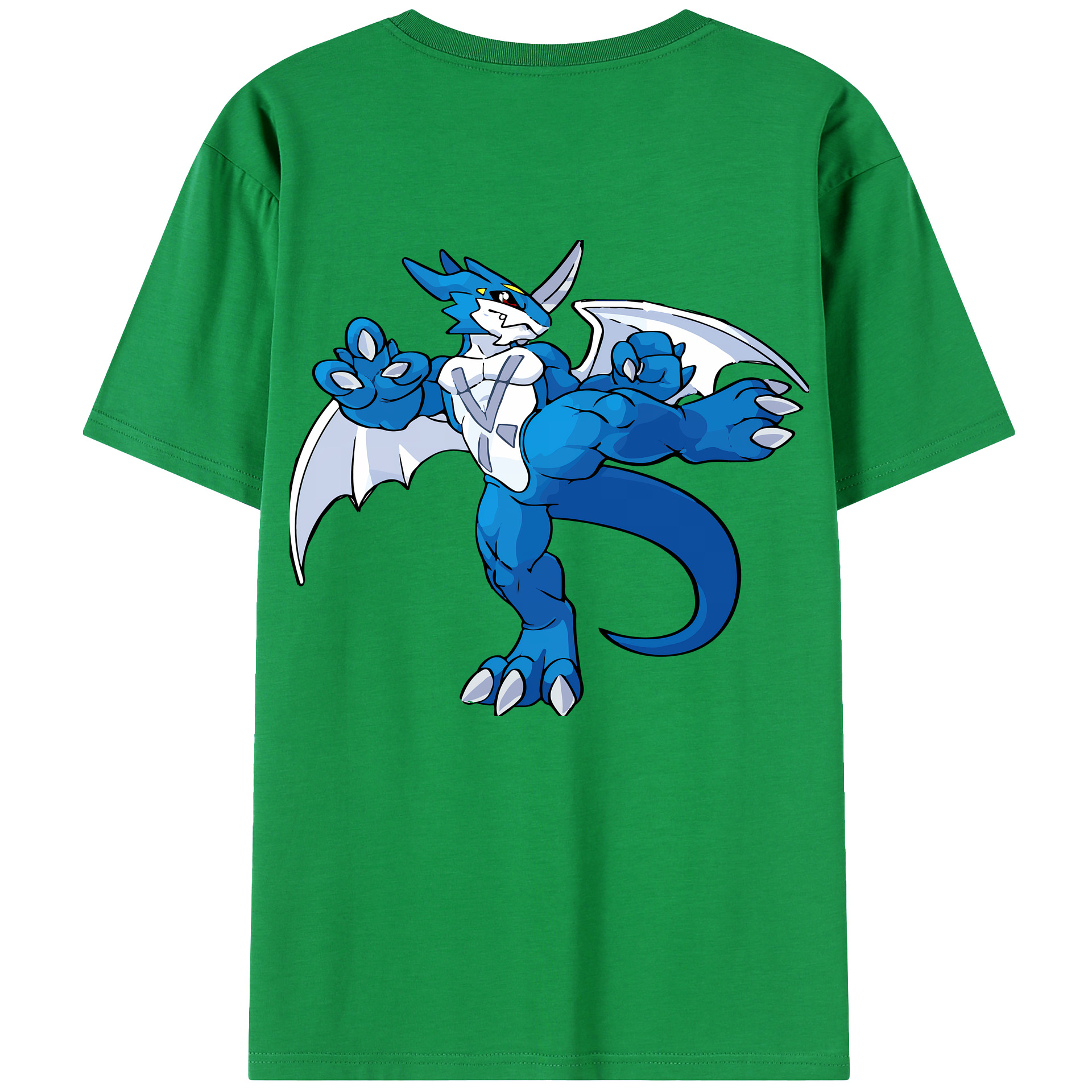 （画像用） Digimon デジタルモンスター/デジモン 綿100％ メンズ半袖Tシャツ（バックプリント） 通気性