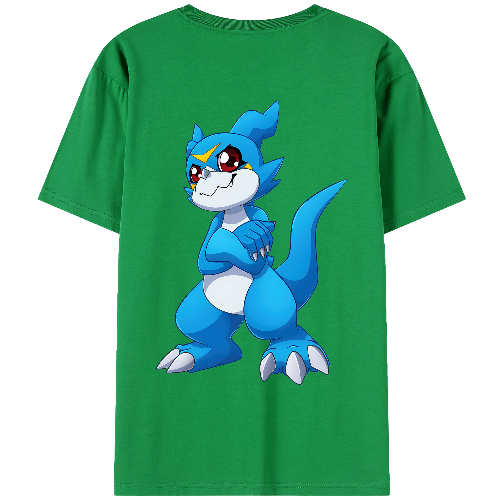 （画像用） Digimon デジタルモンスター/デジモン 綿100％ メンズ半袖Tシャツ（バックプリント） 通気性