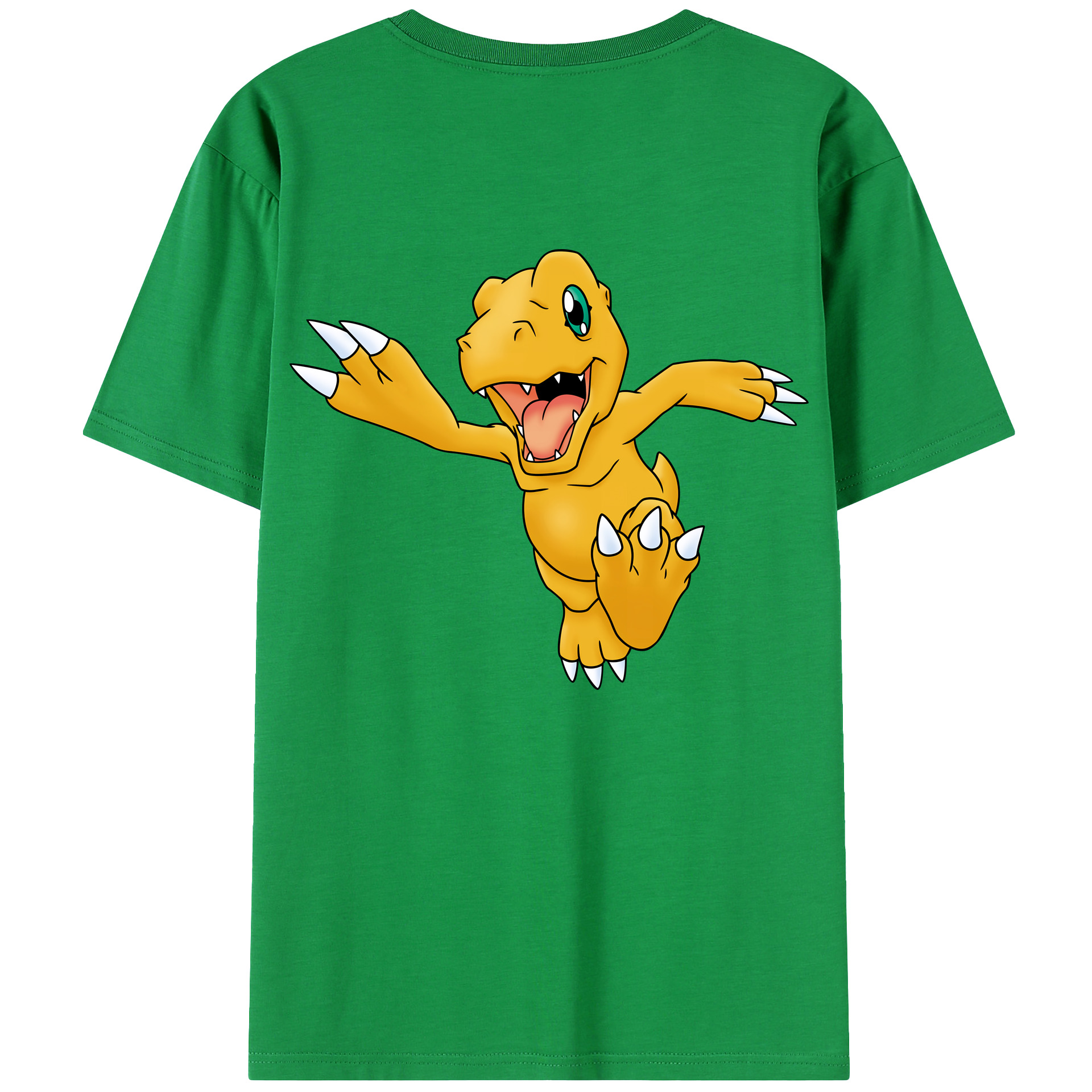 （画像用） Digimon デジタルモンスター/デジモン 綿100％ メンズ半袖Tシャツ（バックプリント） 通気性