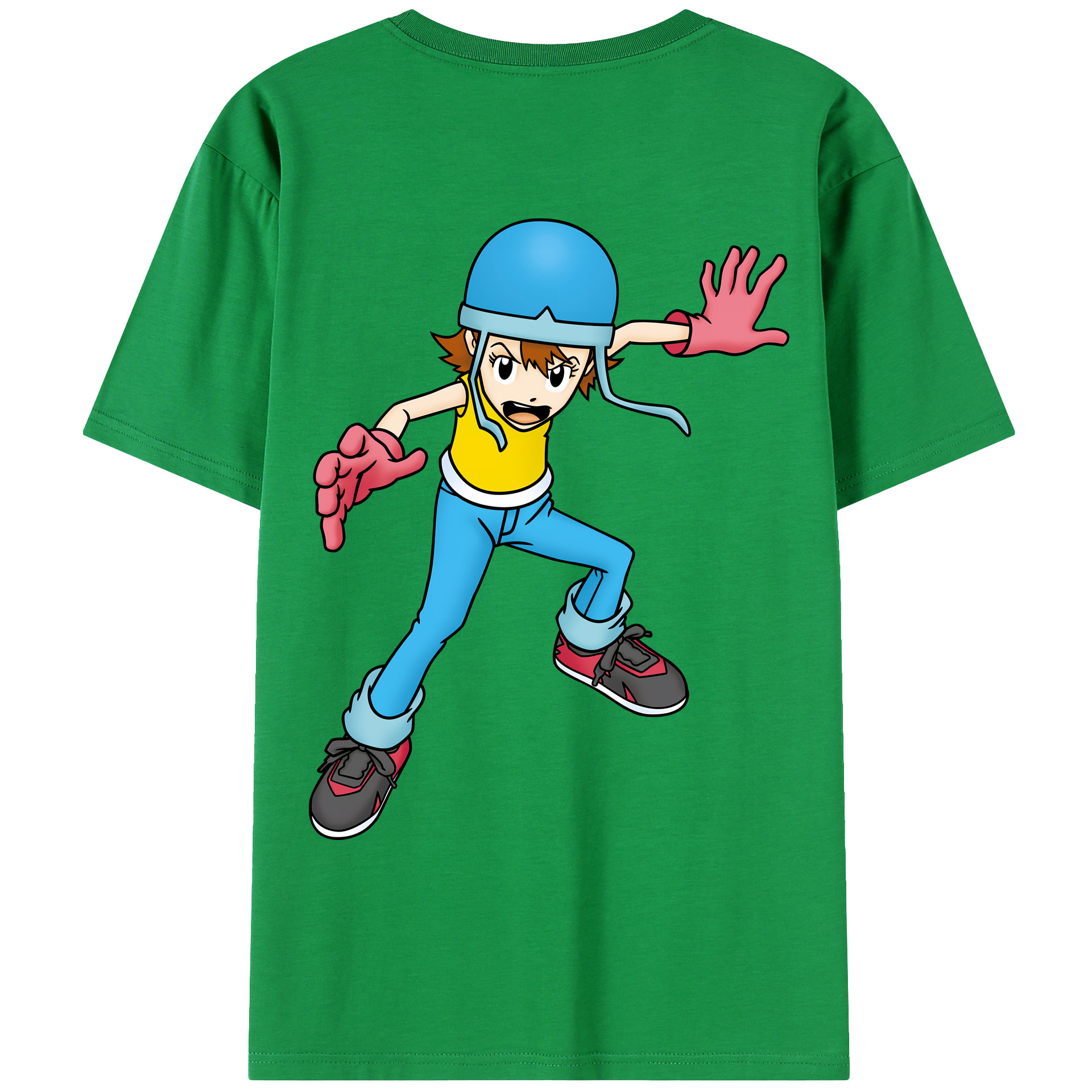 （画像用） Digimon デジタルモンスター/デジモン 綿100％ メンズ半袖Tシャツ（バックプリント） 通気性