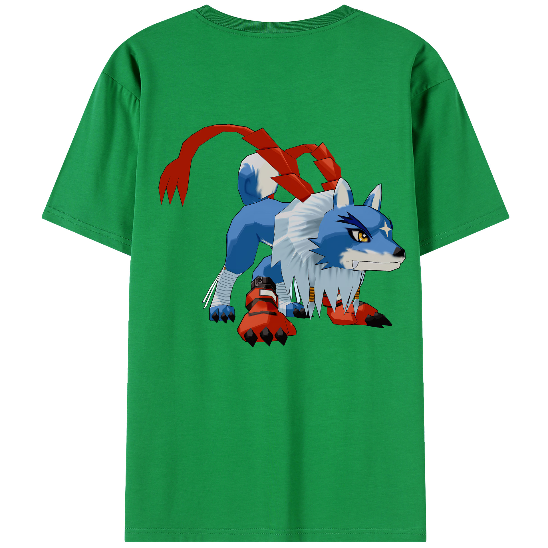 （画像用） Digimon デジタルモンスター/デジモン 綿100％ メンズ半袖Tシャツ（バックプリント） 通気性