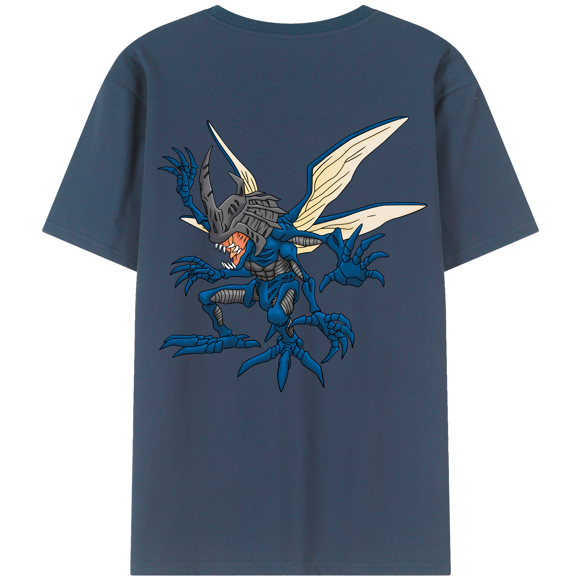 （画像用） Digimon デジタルモンスター/デジモン 綿100％ メンズ半袖Tシャツ（バックプリント） 通気性