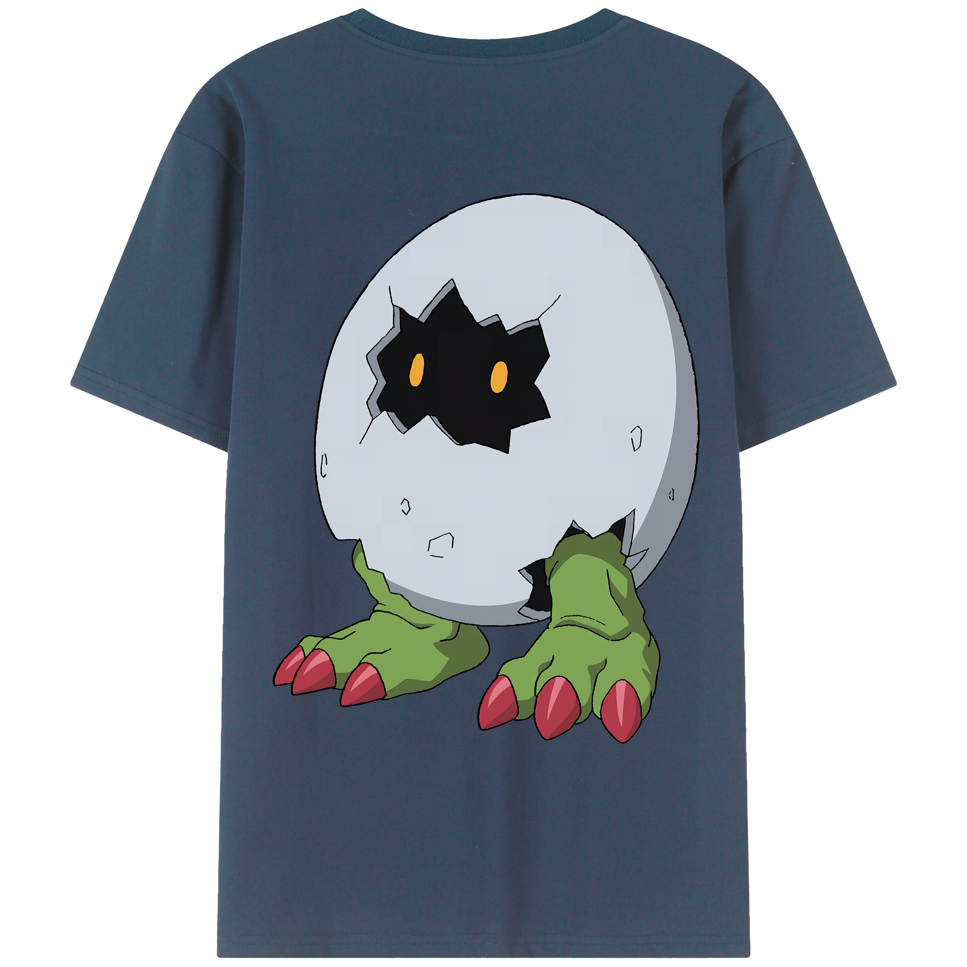 （画像用） Digimon デジタルモンスター/デジモン 綿100％ メンズ半袖Tシャツ（バックプリント） 通気性
