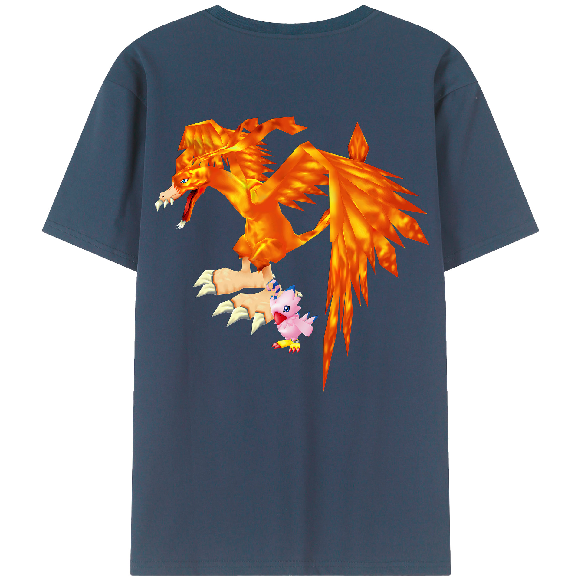 （画像用） Digimon デジタルモンスター/デジモン 綿100％ メンズ半袖Tシャツ（バックプリント） 通気性