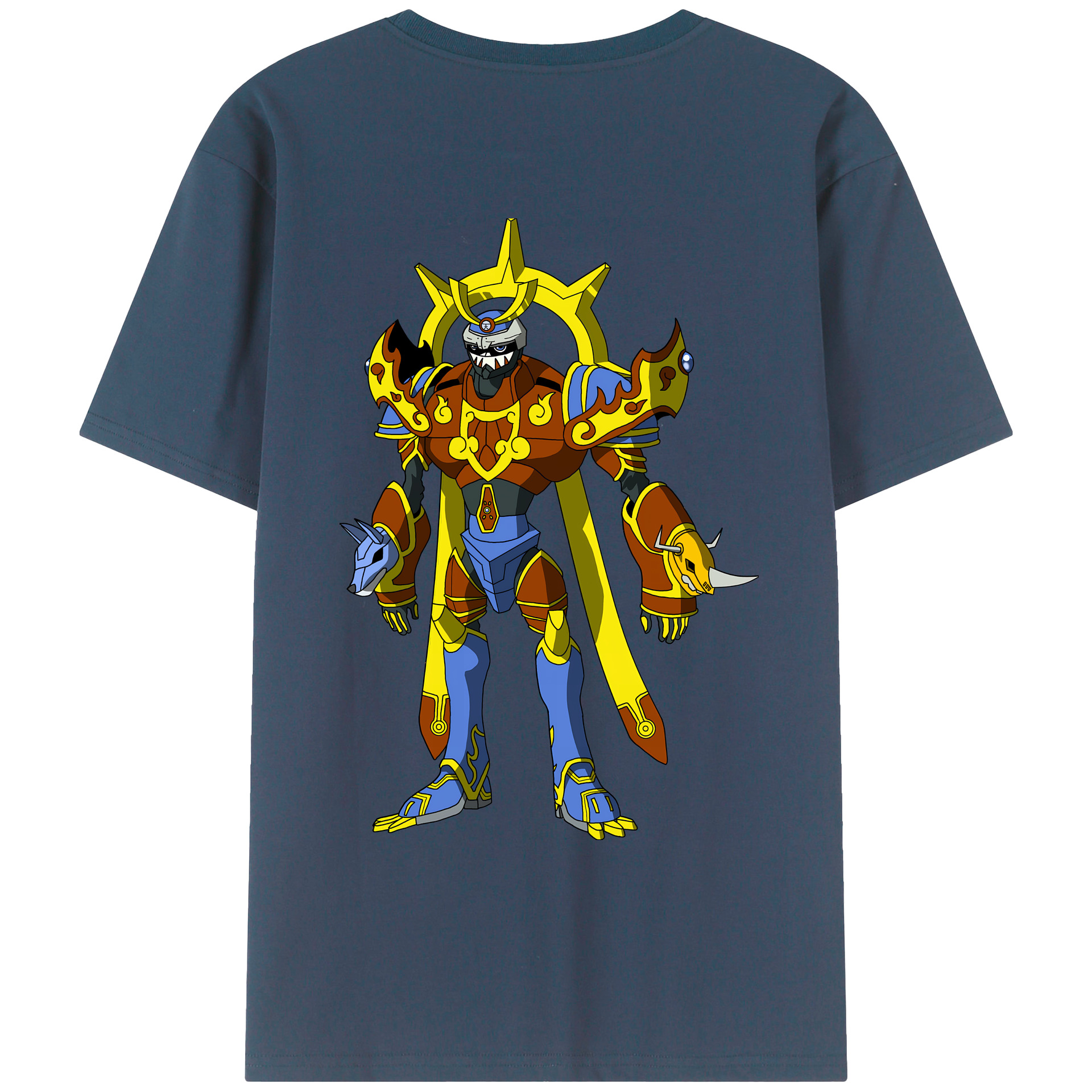 （画像用） Digimon デジタルモンスター/デジモン 綿100％ メンズ半袖Tシャツ（バックプリント） 通気性