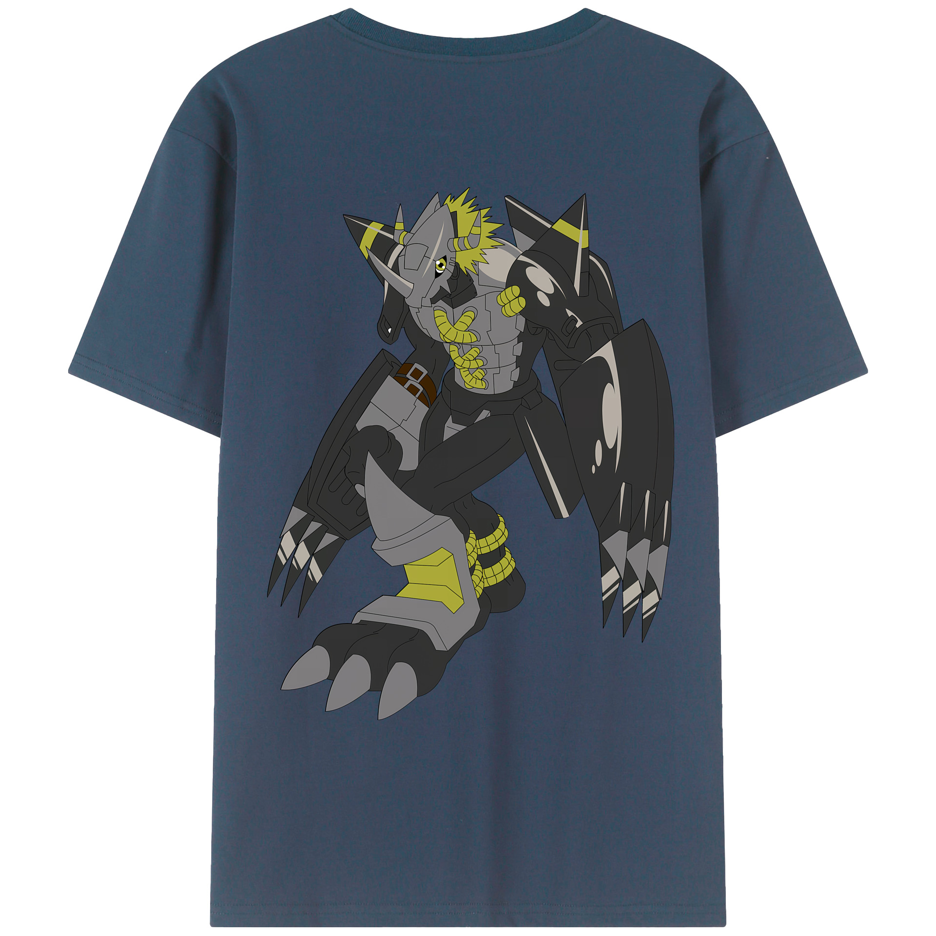 （画像用） Digimon デジタルモンスター/デジモン 綿100％ メンズ半袖Tシャツ（バックプリント） 通気性