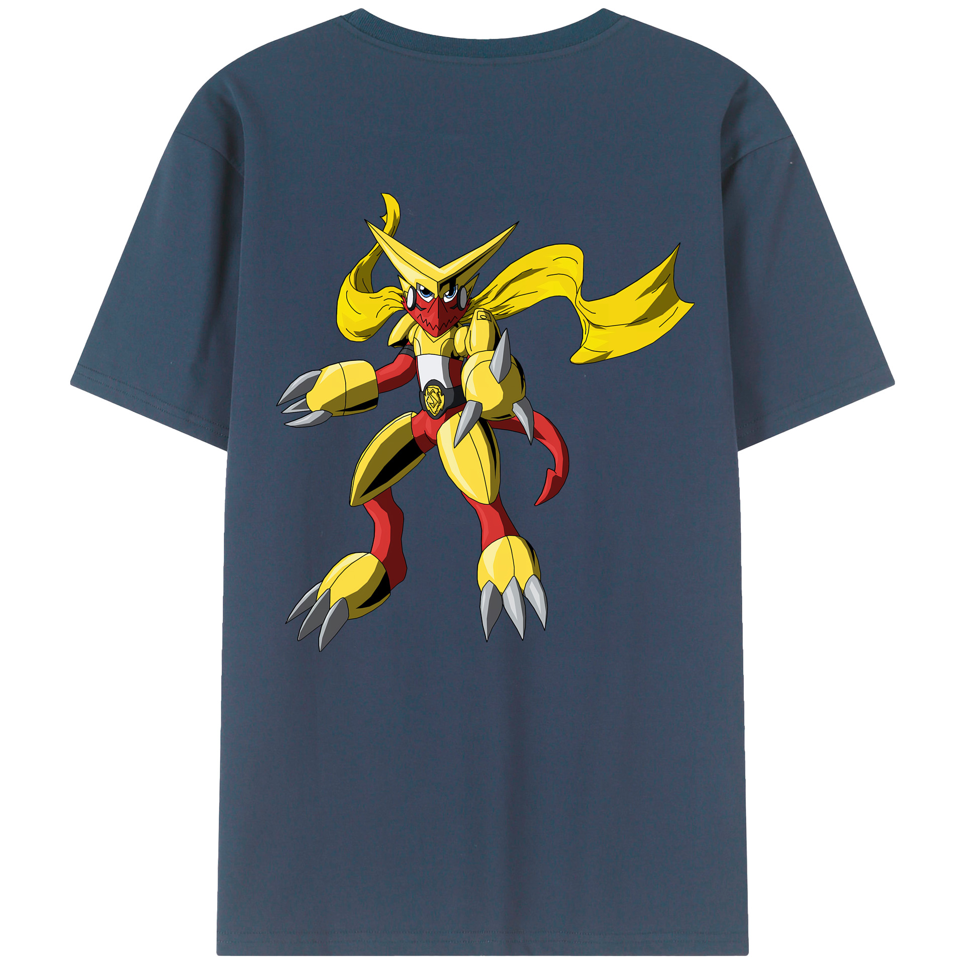 （画像用） Digimon デジタルモンスター/デジモン 綿100％ メンズ半袖Tシャツ（バックプリント） 通気性