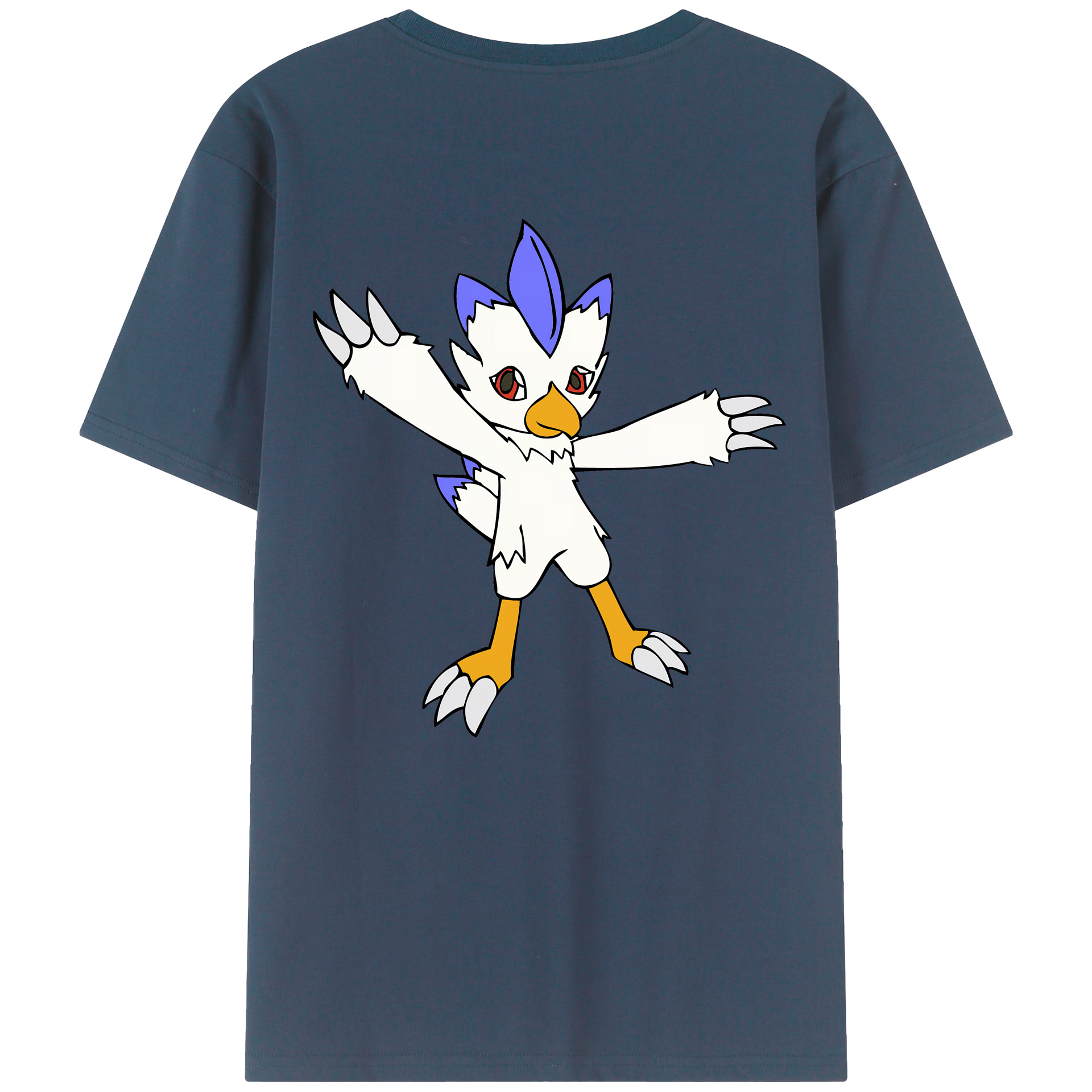 （画像用） Digimon デジタルモンスター/デジモン 綿100％ メンズ半袖Tシャツ（バックプリント） 通気性