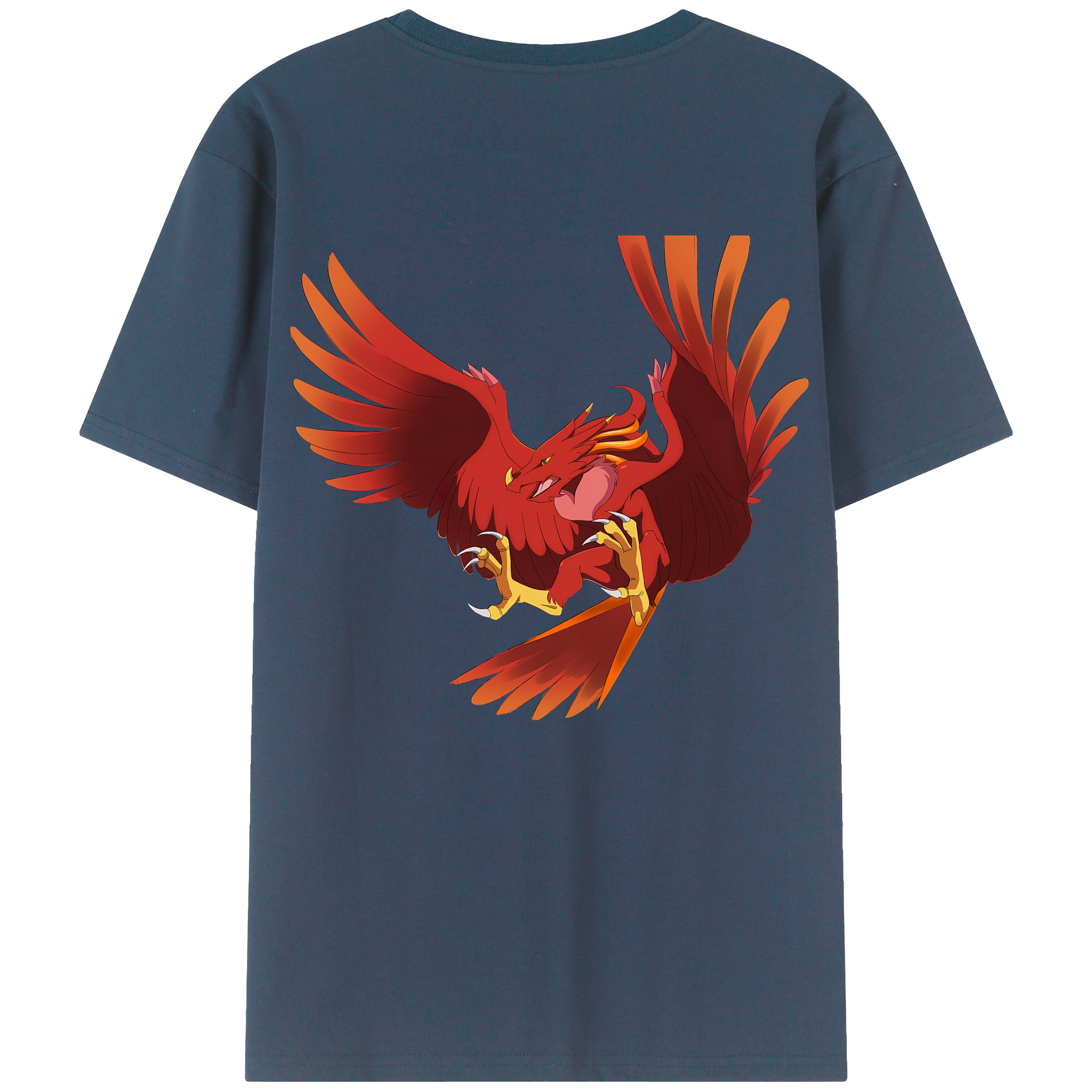 （画像用） Digimon デジタルモンスター/デジモン 綿100％ メンズ半袖Tシャツ（バックプリント） 通気性