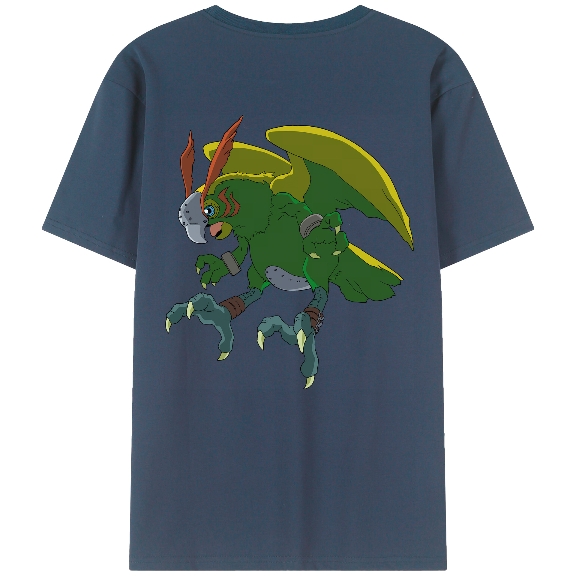 （画像用） Digimon デジタルモンスター/デジモン 綿100％ メンズ半袖Tシャツ（バックプリント） 通気性