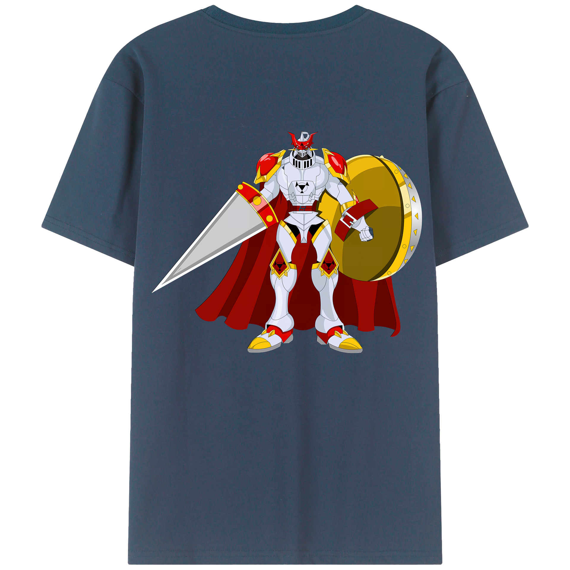 （画像用） Digimon デジタルモンスター/デジモン 綿100％ メンズ半袖Tシャツ（バックプリント） 通気性