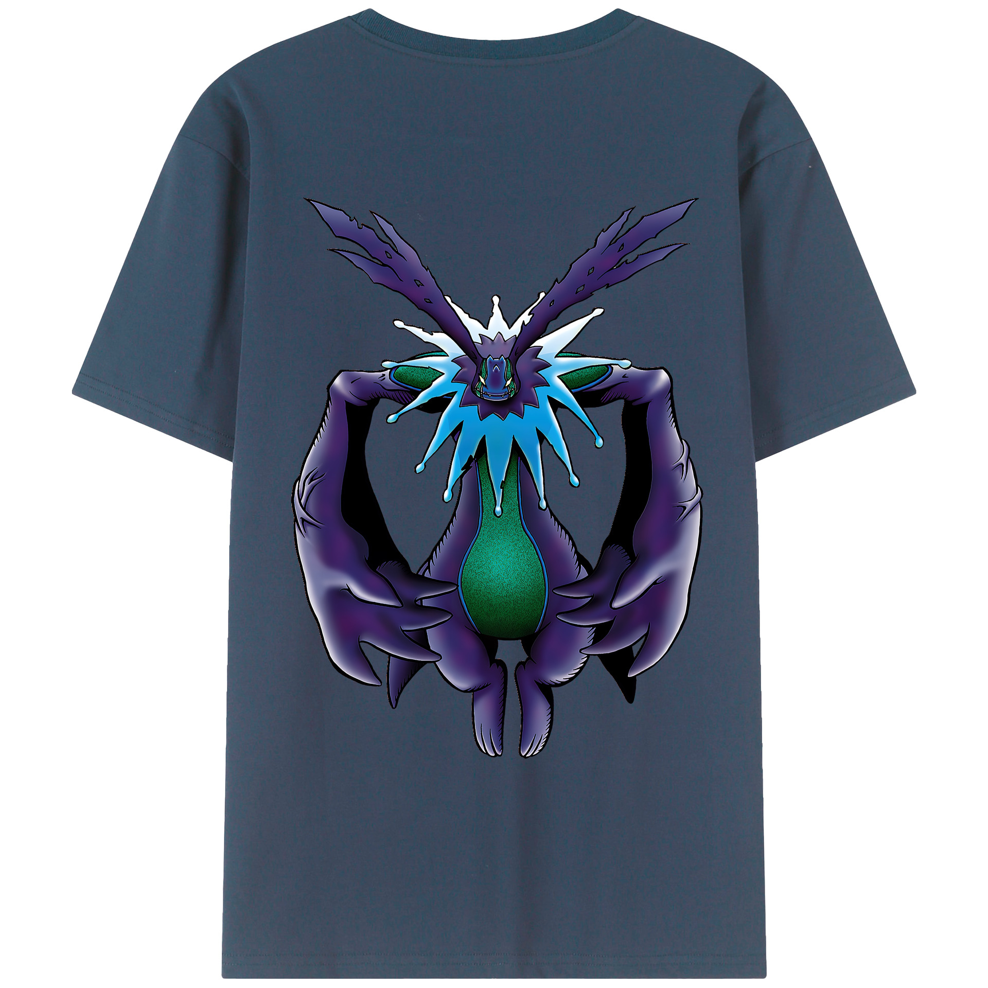 （画像用） Digimon デジタルモンスター/デジモン 綿100％ メンズ半袖Tシャツ（バックプリント） 通気性