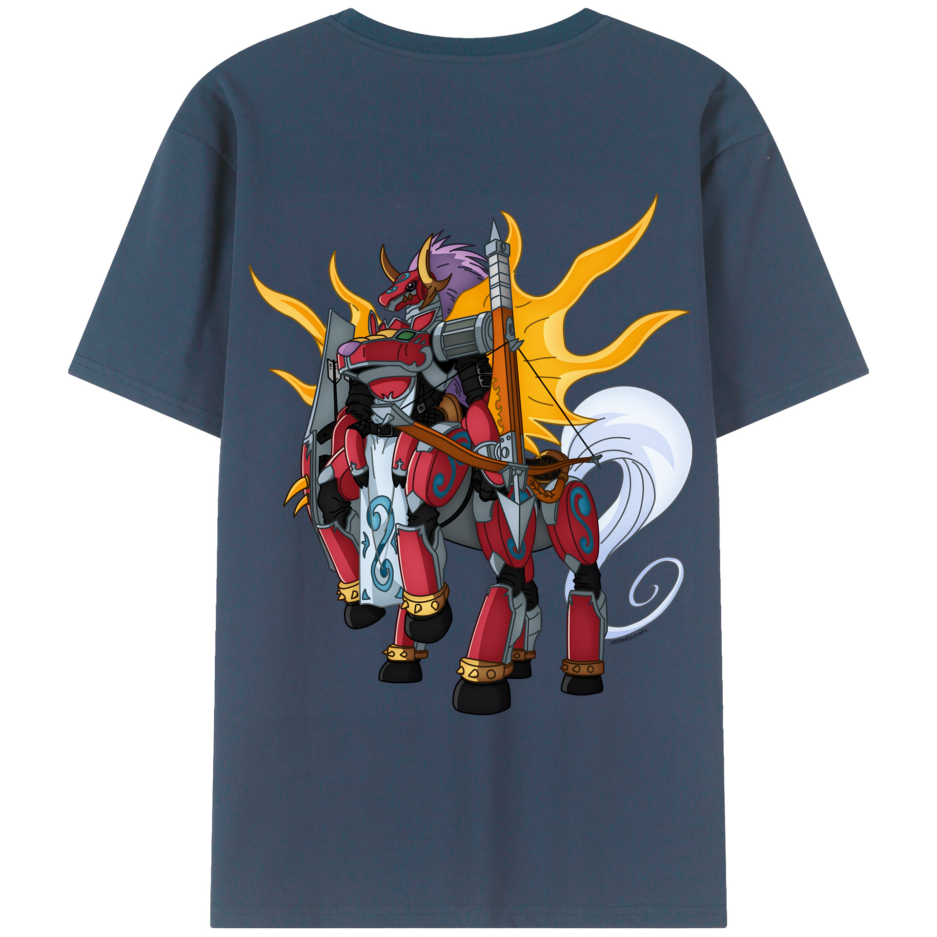 （画像用） Digimon デジタルモンスター/デジモン 綿100％ メンズ半袖Tシャツ（バックプリント） 通気性