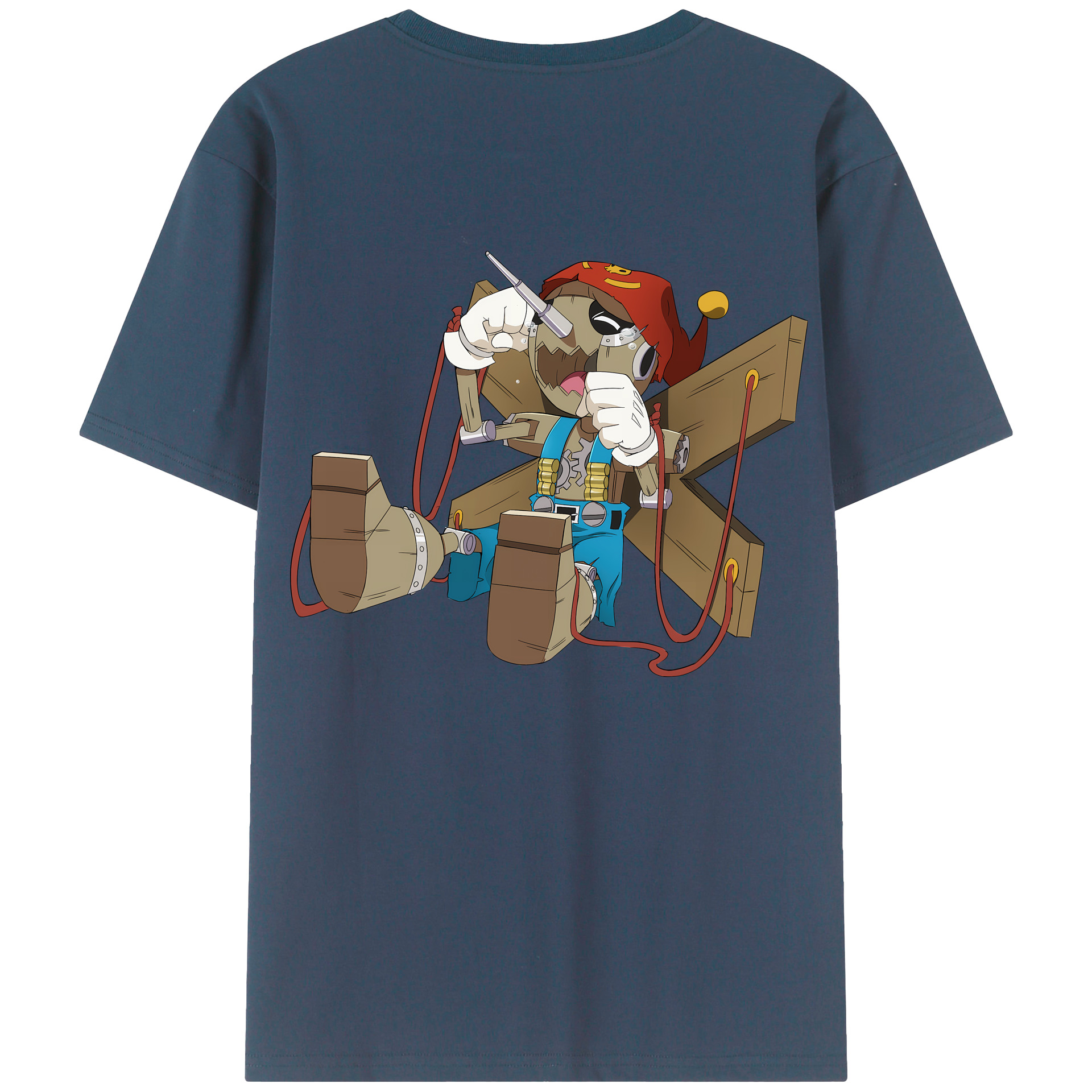 （画像用） Digimon デジタルモンスター/デジモン 綿100％ メンズ半袖Tシャツ（バックプリント） 通気性