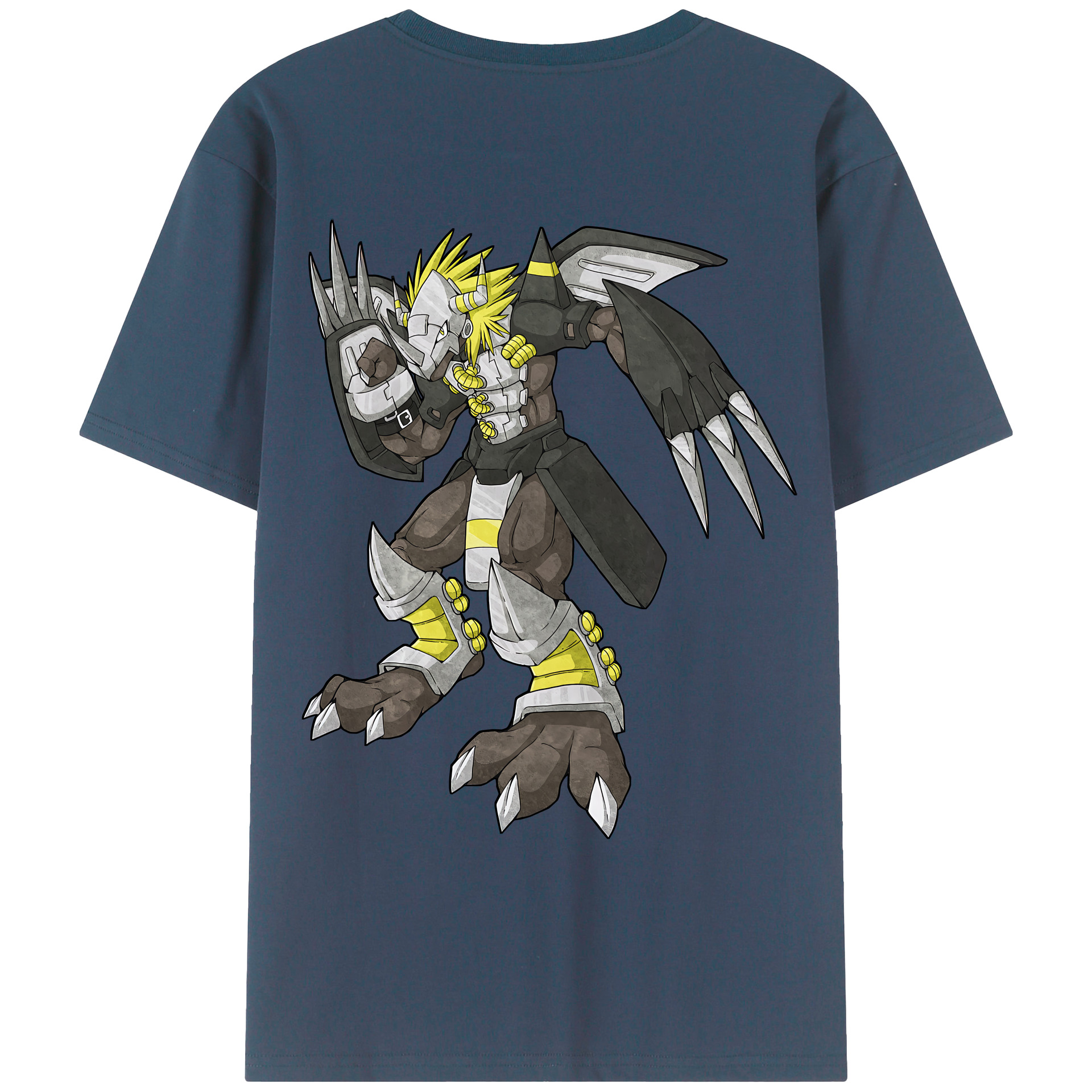 （画像用） Digimon デジタルモンスター/デジモン 綿100％ メンズ半袖Tシャツ（バックプリント） 通気性