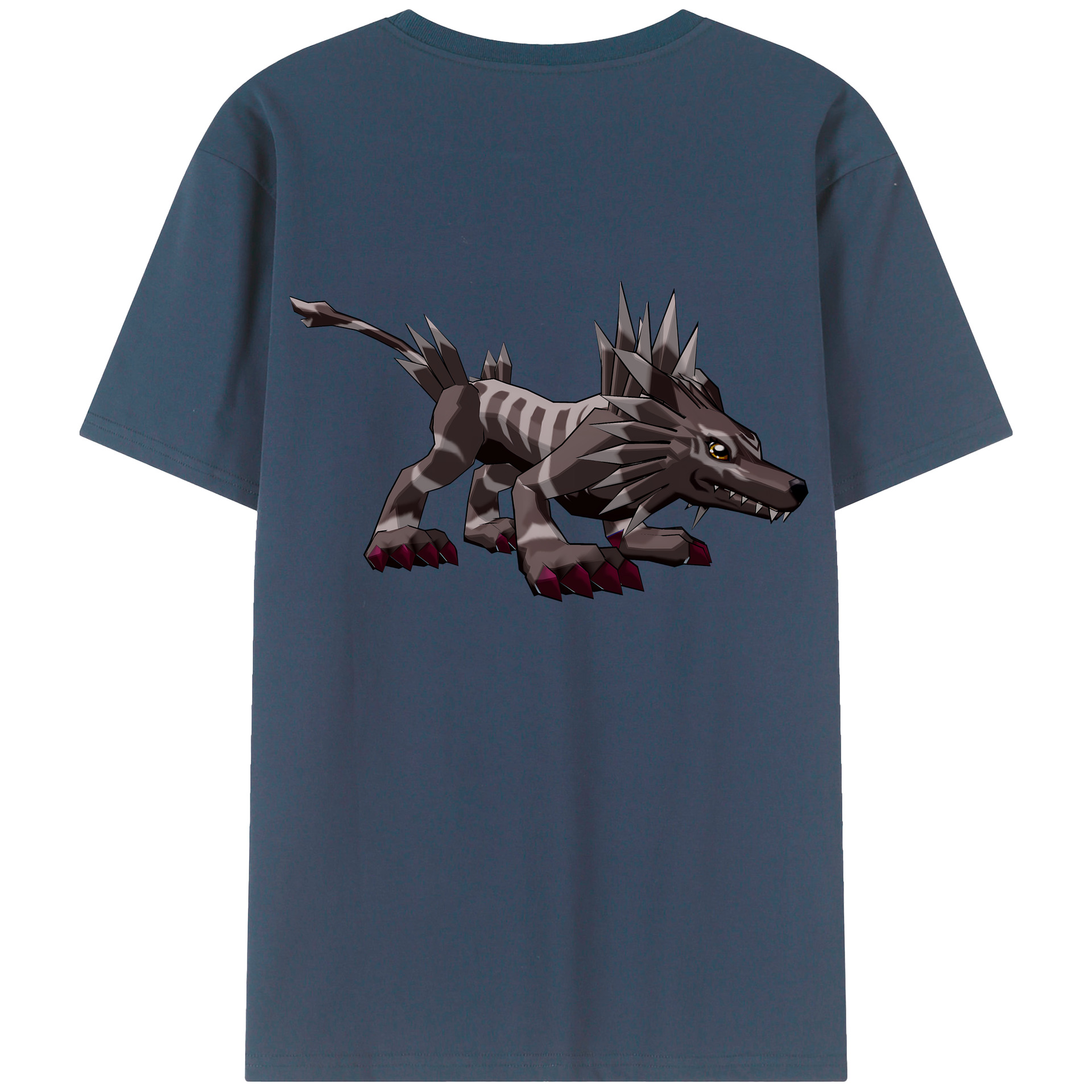 （画像用） Digimon デジタルモンスター/デジモン 綿100％ メンズ半袖Tシャツ（バックプリント） 通気性