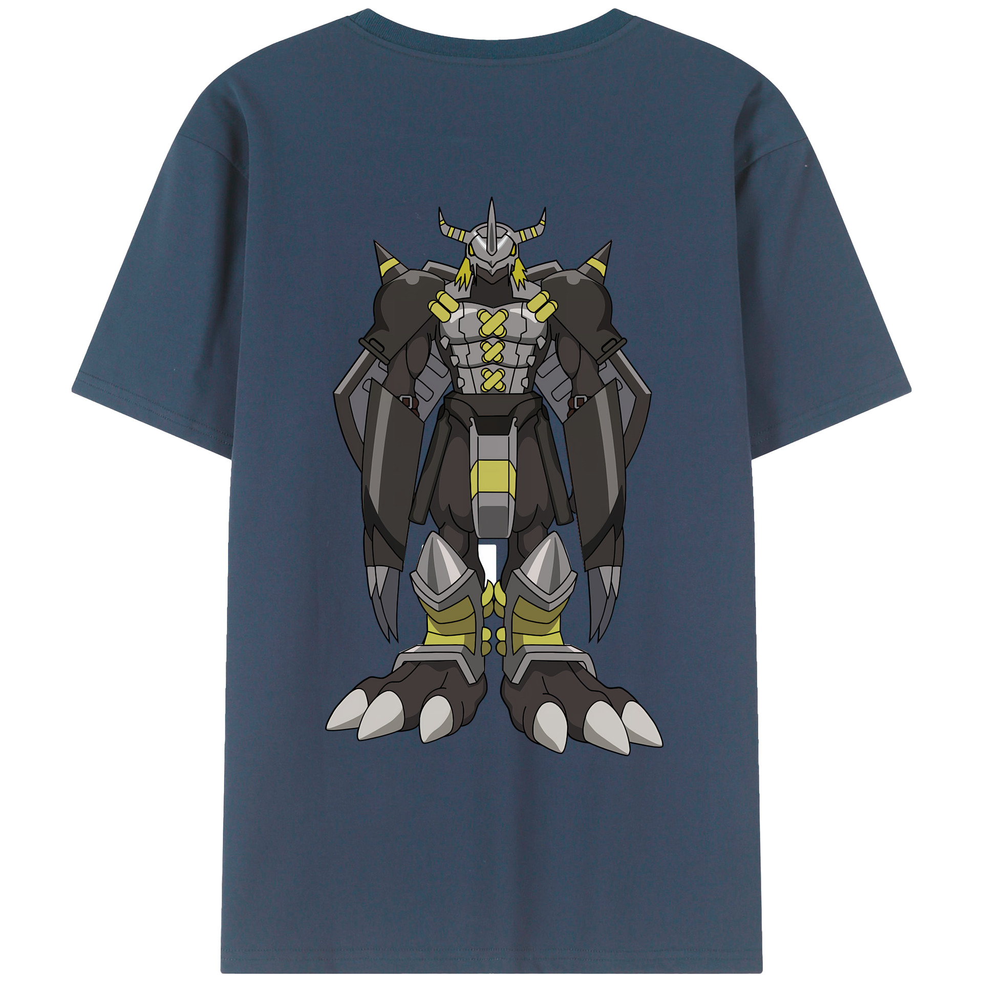 （画像用） Digimon デジタルモンスター/デジモン 綿100％ メンズ半袖Tシャツ（バックプリント） 通気性