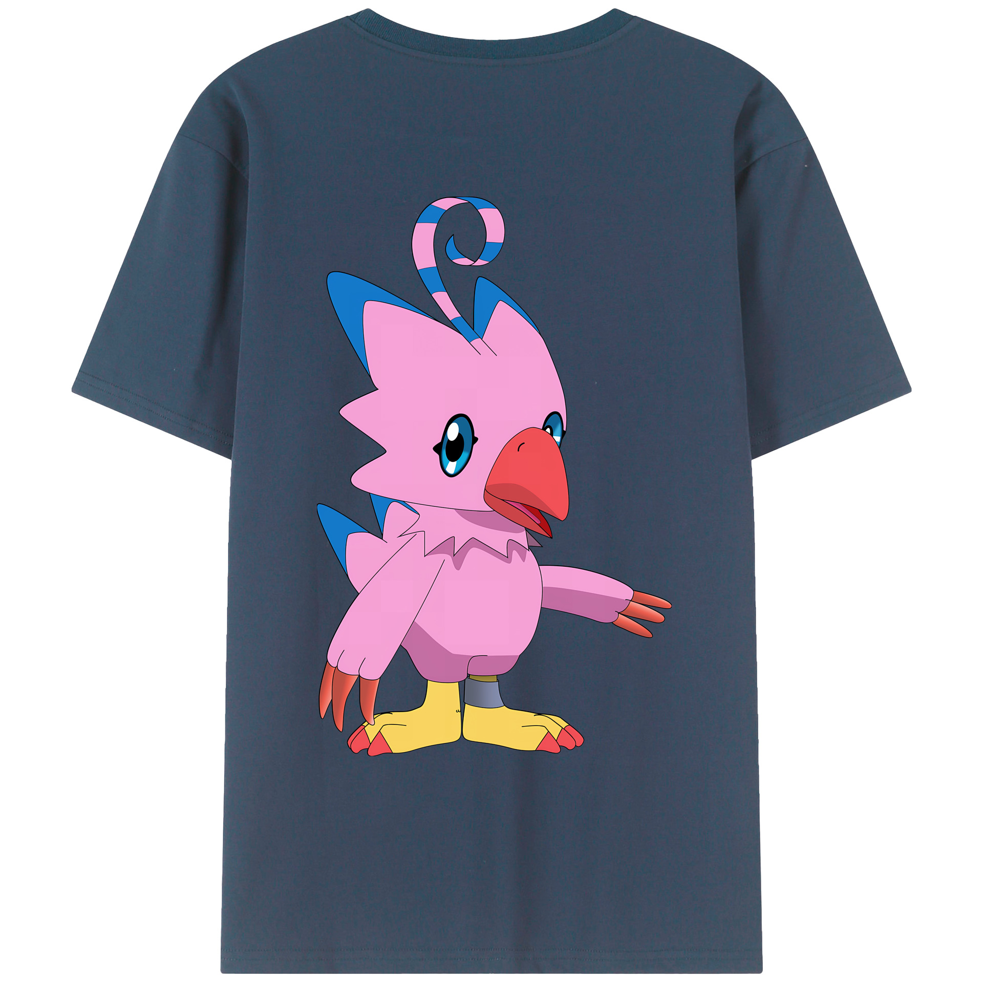 （画像用） Digimon デジタルモンスター/デジモン 綿100％ メンズ半袖Tシャツ（バックプリント） 通気性