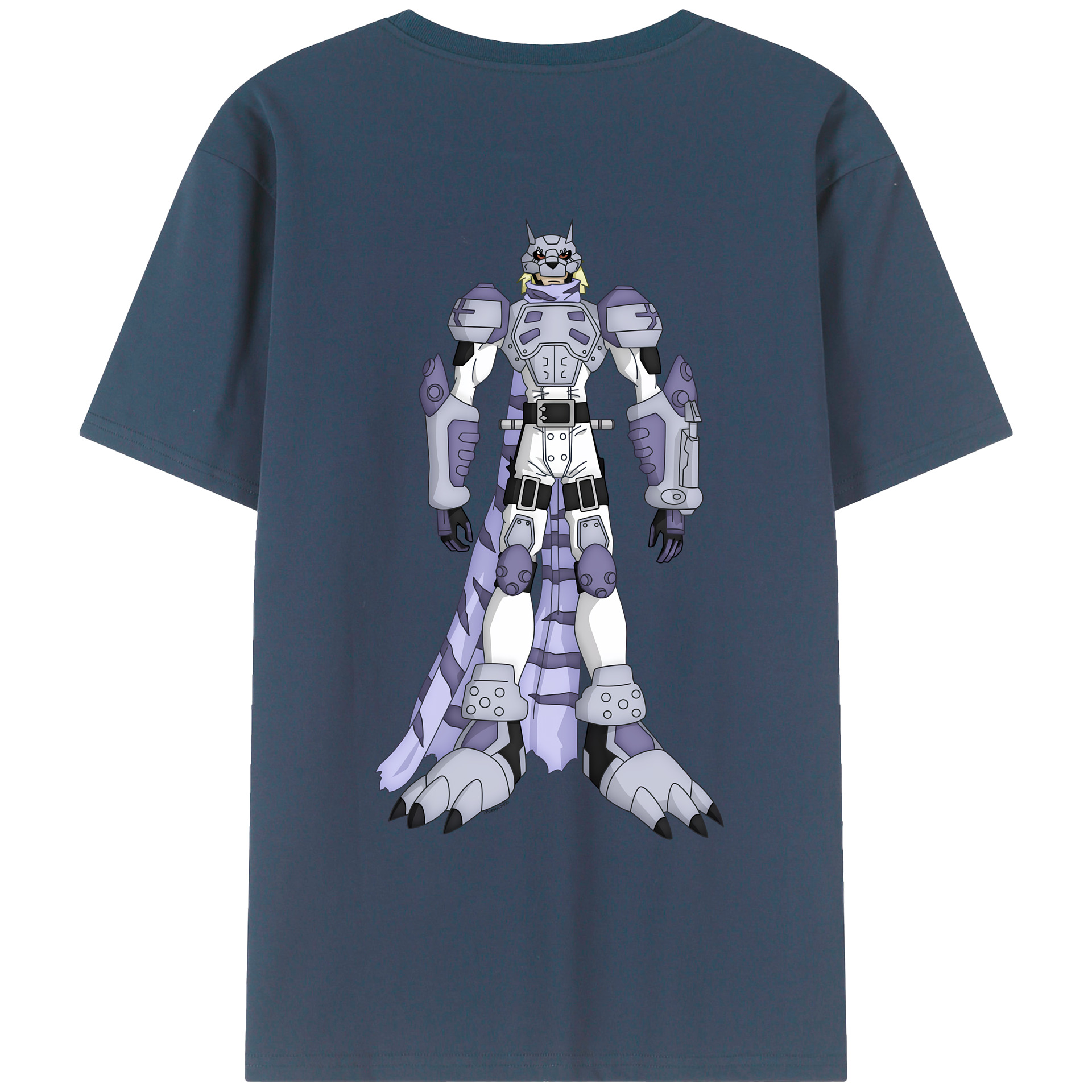 （画像用） Digimon デジタルモンスター/デジモン 綿100％ メンズ半袖Tシャツ（バックプリント） 通気性