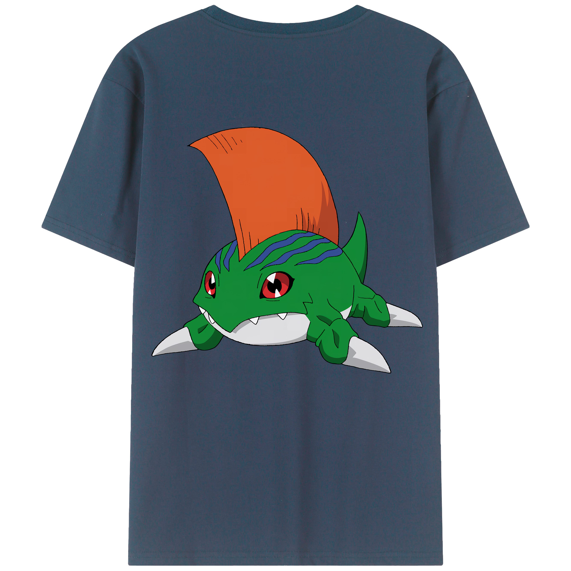 （画像用） Digimon デジタルモンスター/デジモン 綿100％ メンズ半袖Tシャツ（バックプリント） 通気性