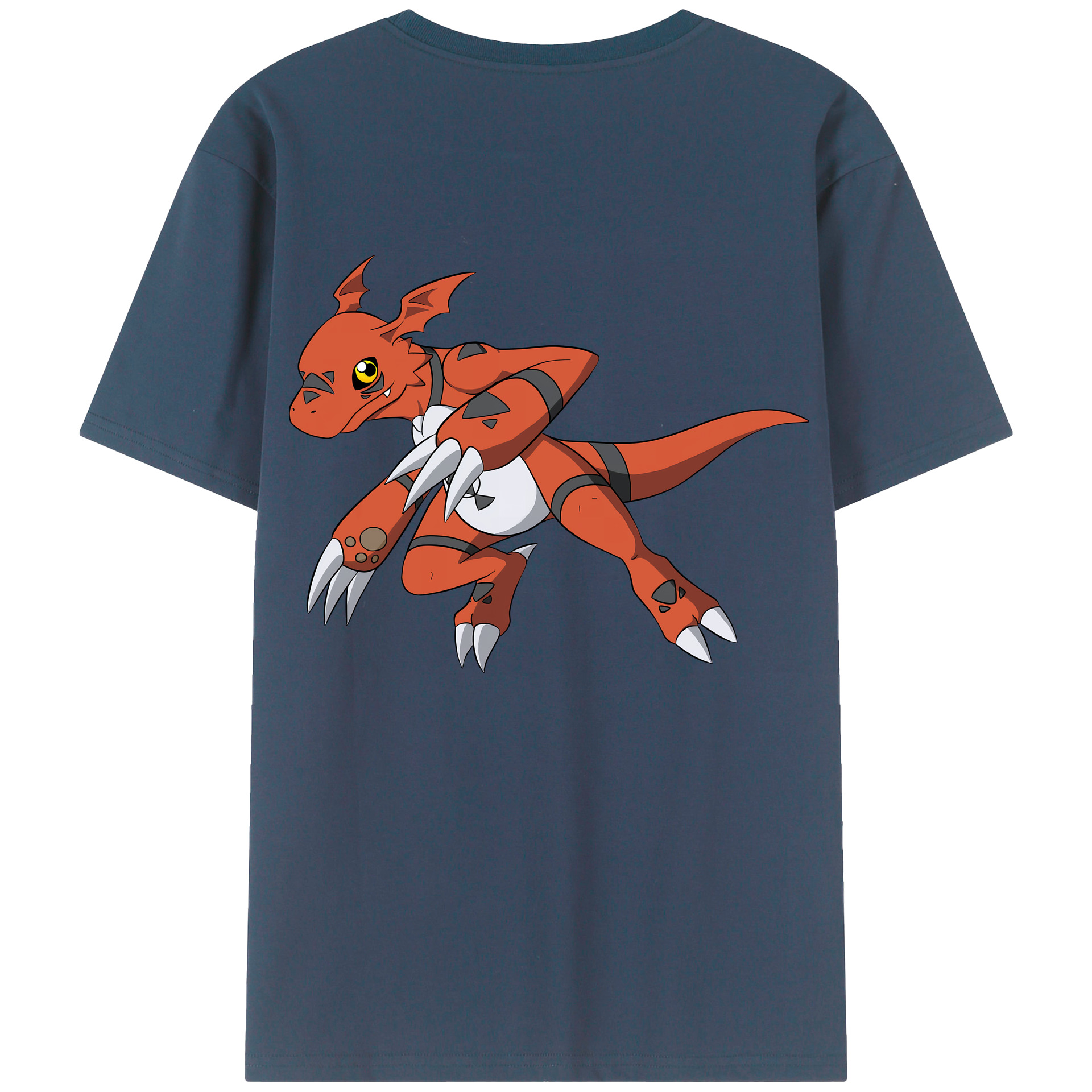 （画像用） Digimon デジタルモンスター/デジモン 綿100％ メンズ半袖Tシャツ（バックプリント） 通気性