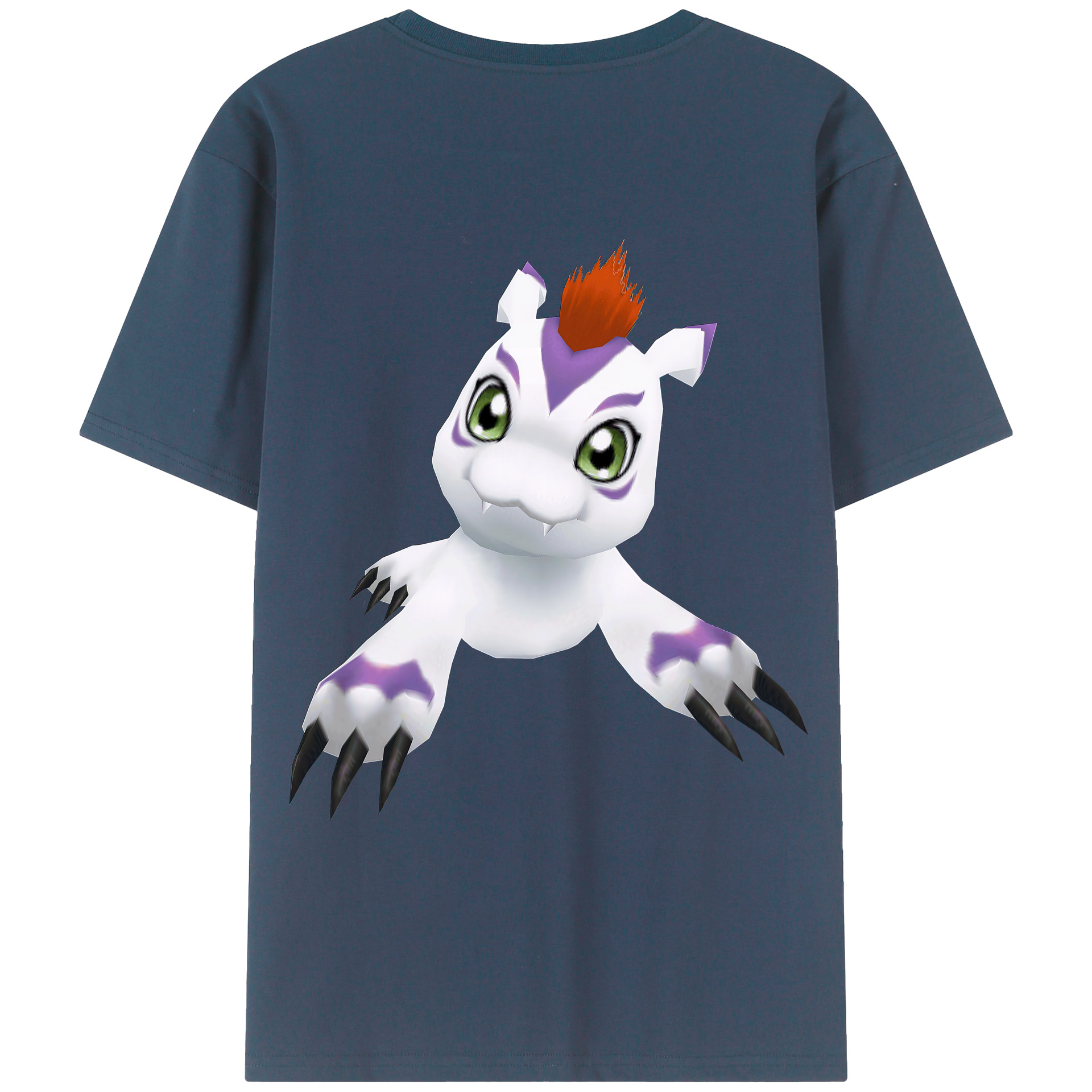 （画像用） Digimon デジタルモンスター/デジモン 綿100％ メンズ半袖Tシャツ（バックプリント） 通気性