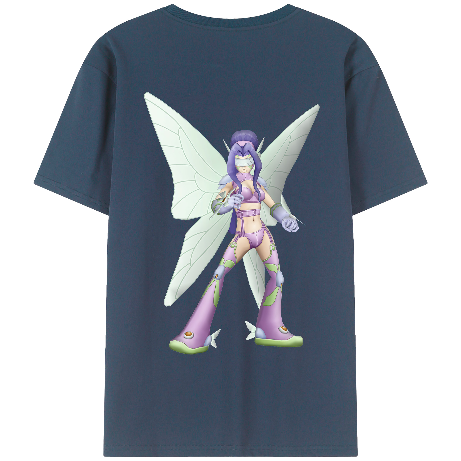 （画像用） Digimon デジタルモンスター/デジモン 綿100％ メンズ半袖Tシャツ（バックプリント） 通気性