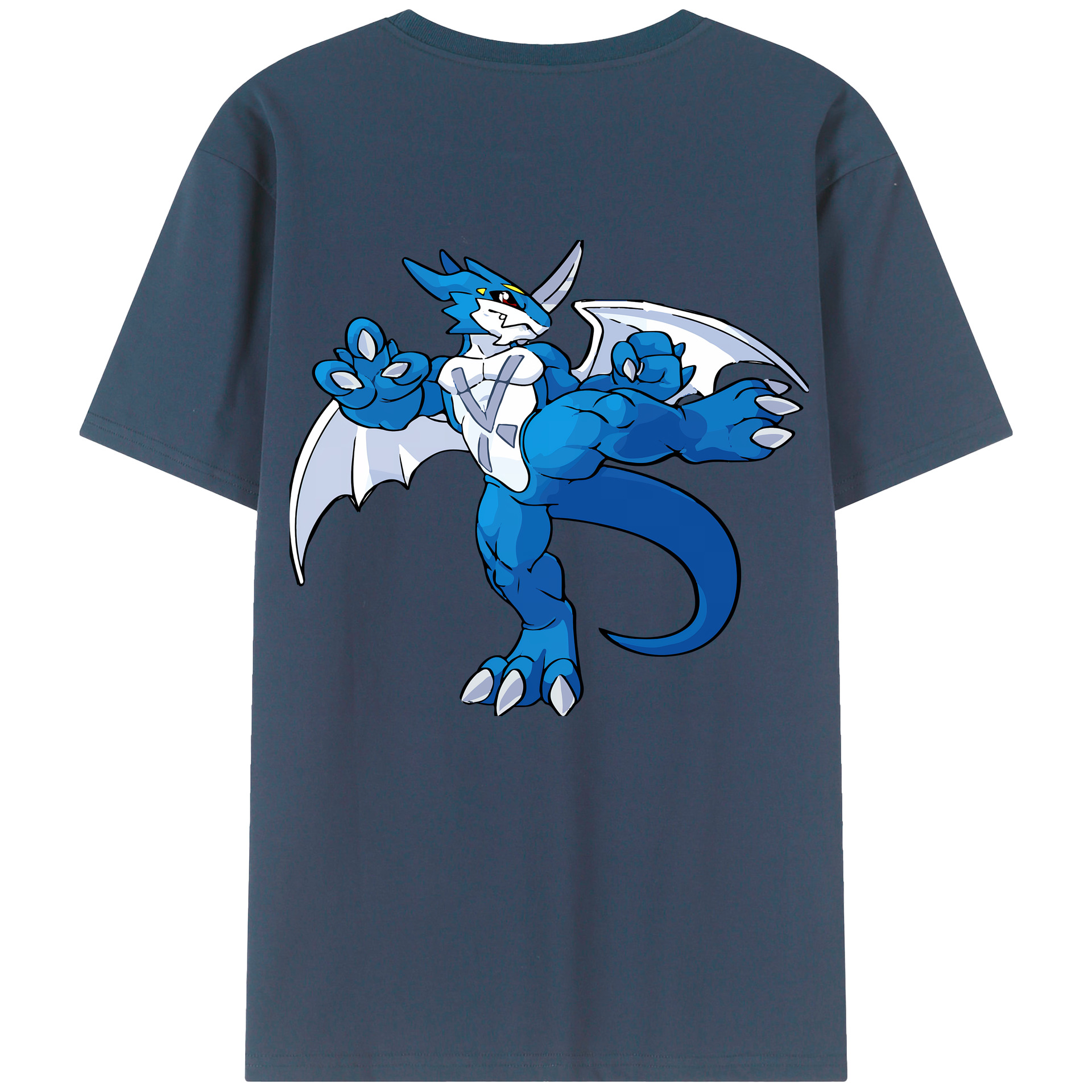 （画像用） Digimon デジタルモンスター/デジモン 綿100％ メンズ半袖Tシャツ（バックプリント） 通気性