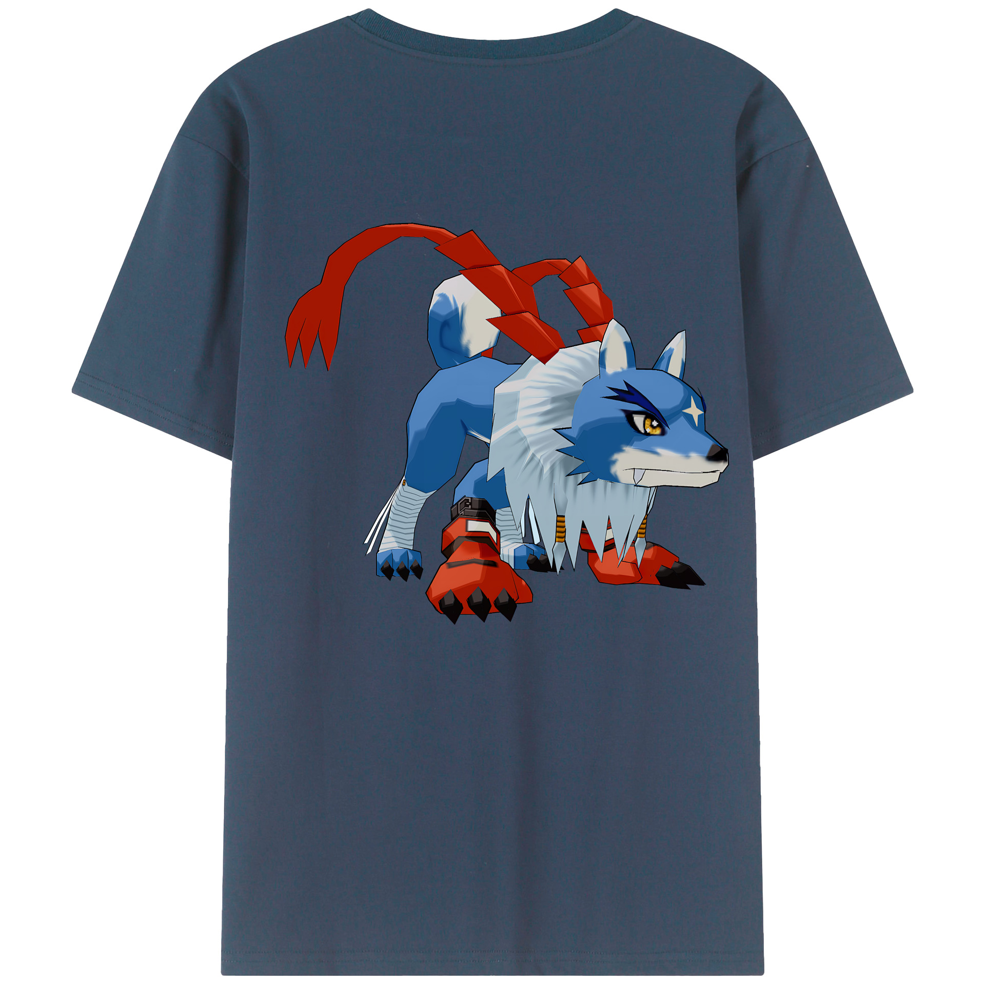 （画像用） Digimon デジタルモンスター/デジモン 綿100％ メンズ半袖Tシャツ（バックプリント） 通気性