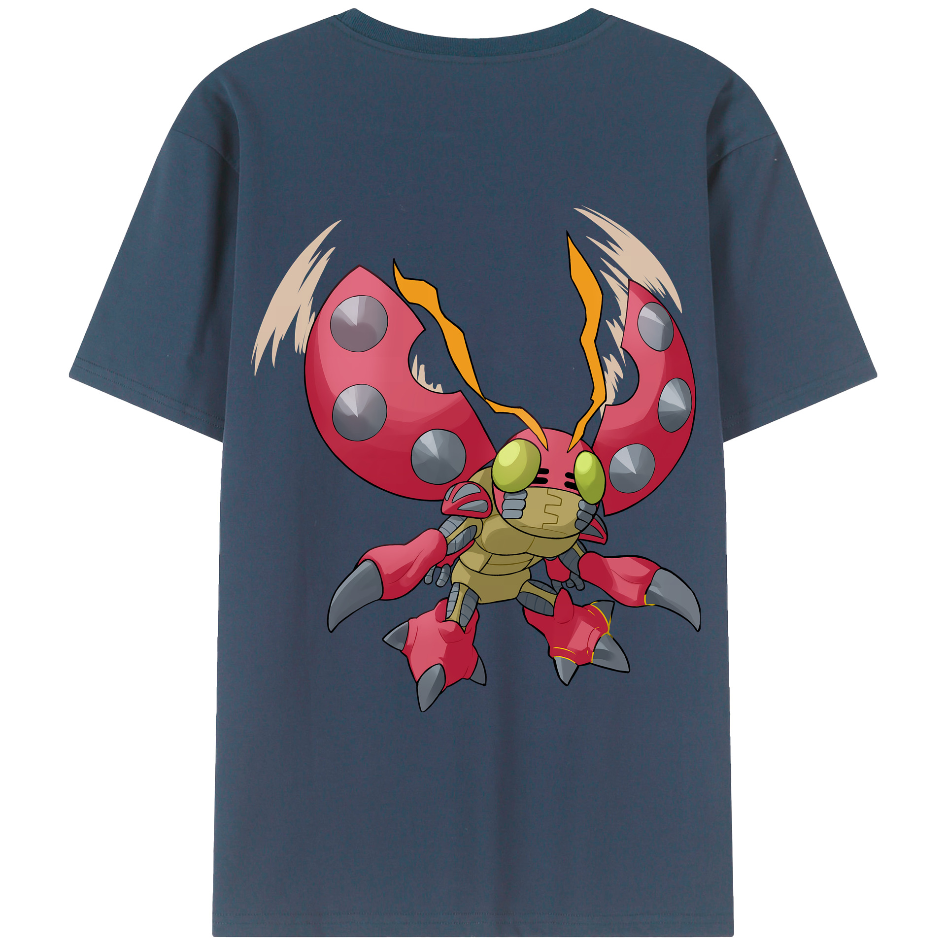 （画像用） Digimon デジタルモンスター/デジモン 綿100％ メンズ半袖Tシャツ（バックプリント） 通気性