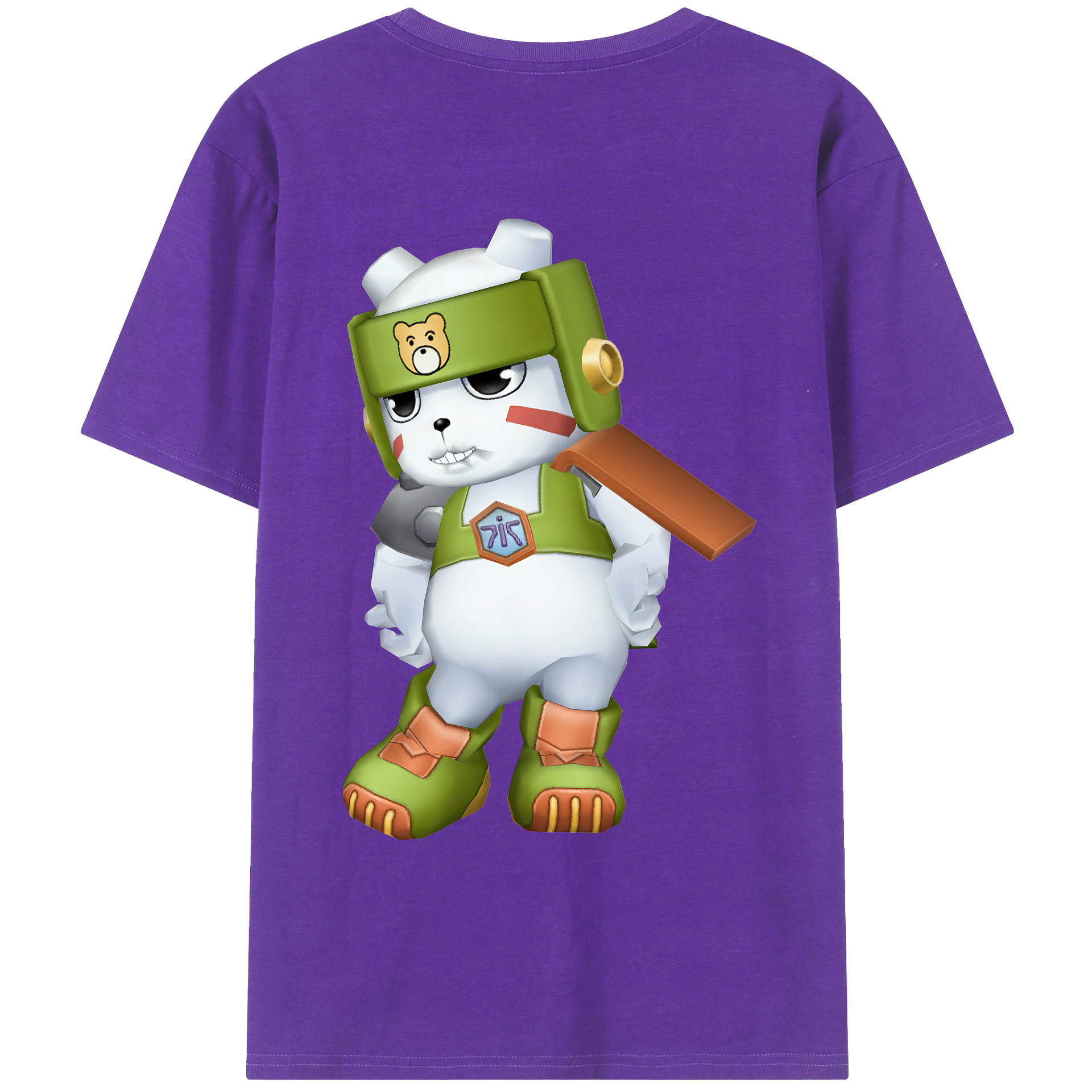 （画像用） Digimon デジタルモンスター/デジモン 綿100％ メンズ半袖Tシャツ（バックプリント） 通気性