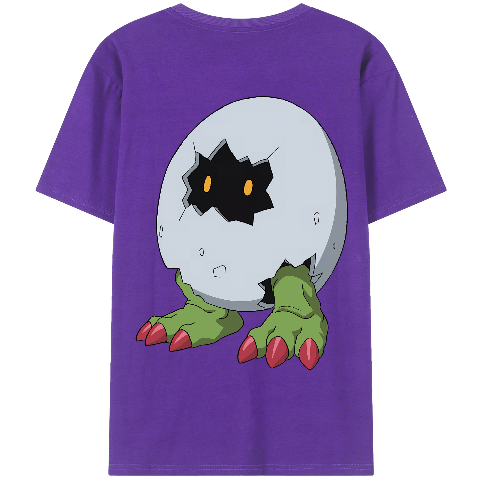 （画像用） Digimon デジタルモンスター/デジモン 綿100％ メンズ半袖Tシャツ（バックプリント） 通気性