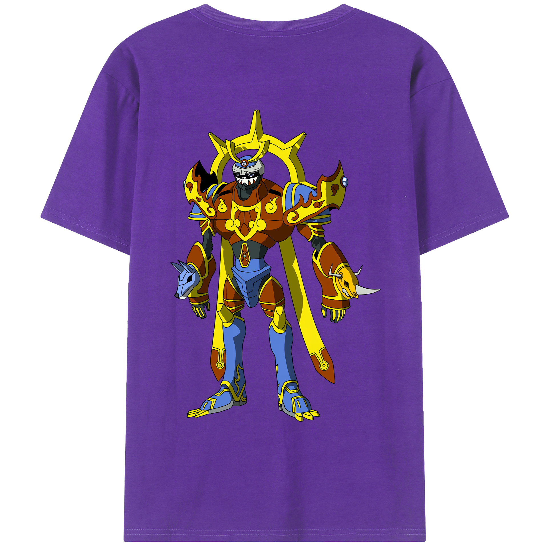 （画像用） Digimon デジタルモンスター/デジモン 綿100％ メンズ半袖Tシャツ（バックプリント） 通気性