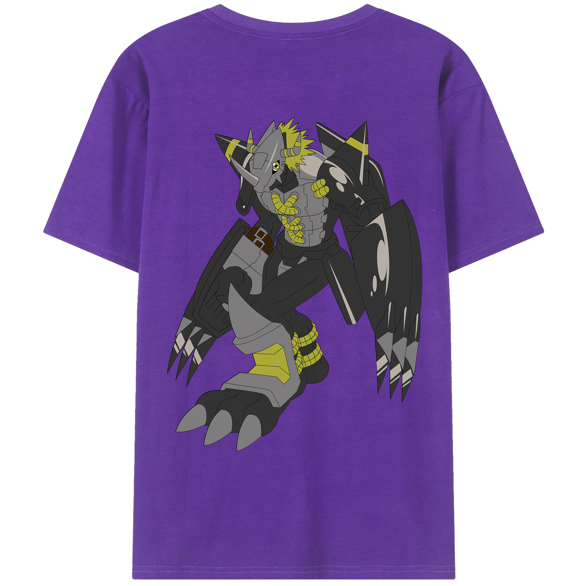 （画像用） Digimon デジタルモンスター/デジモン 綿100％ メンズ半袖Tシャツ（バックプリント） 通気性