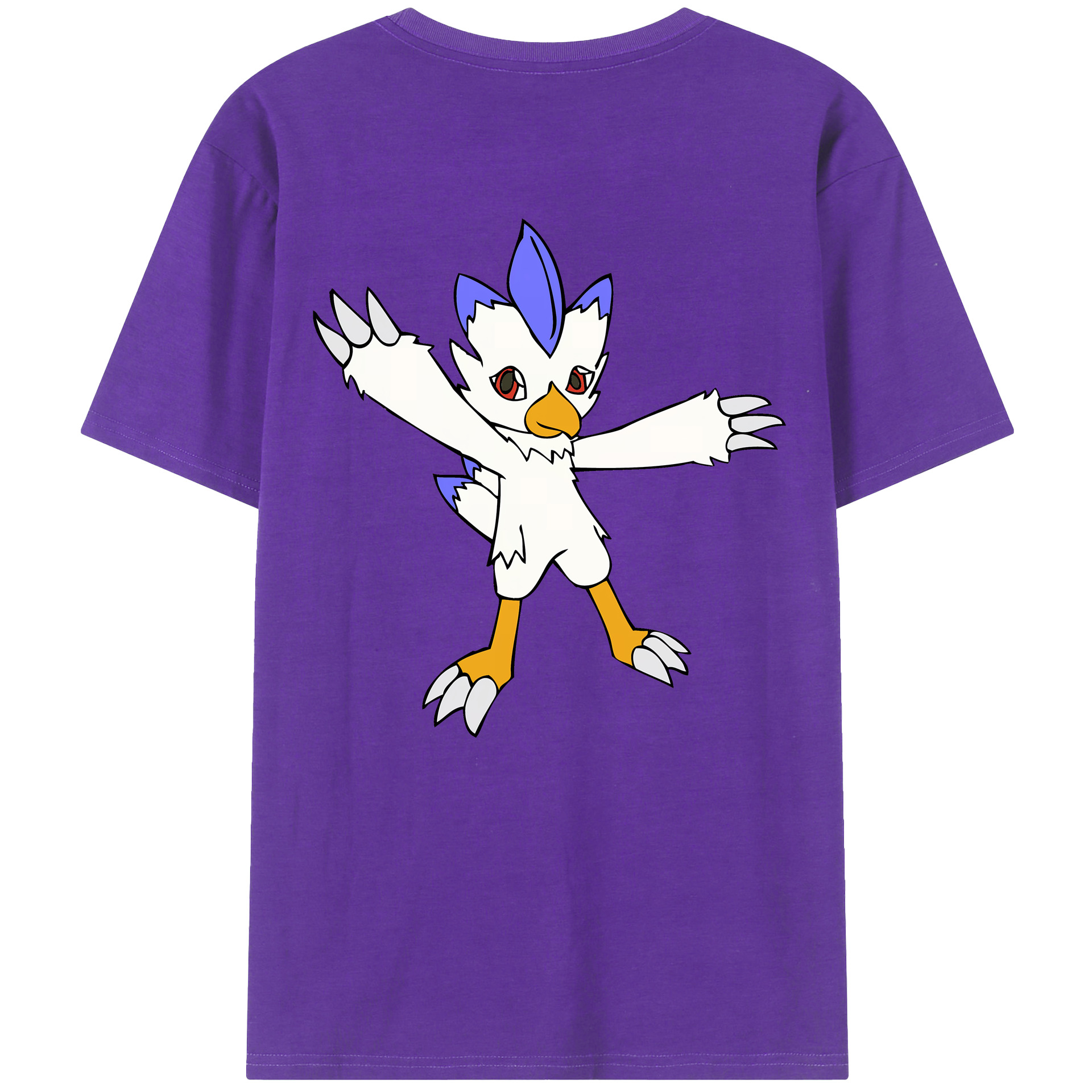 （画像用） Digimon デジタルモンスター/デジモン 綿100％ メンズ半袖Tシャツ（バックプリント） 通気性