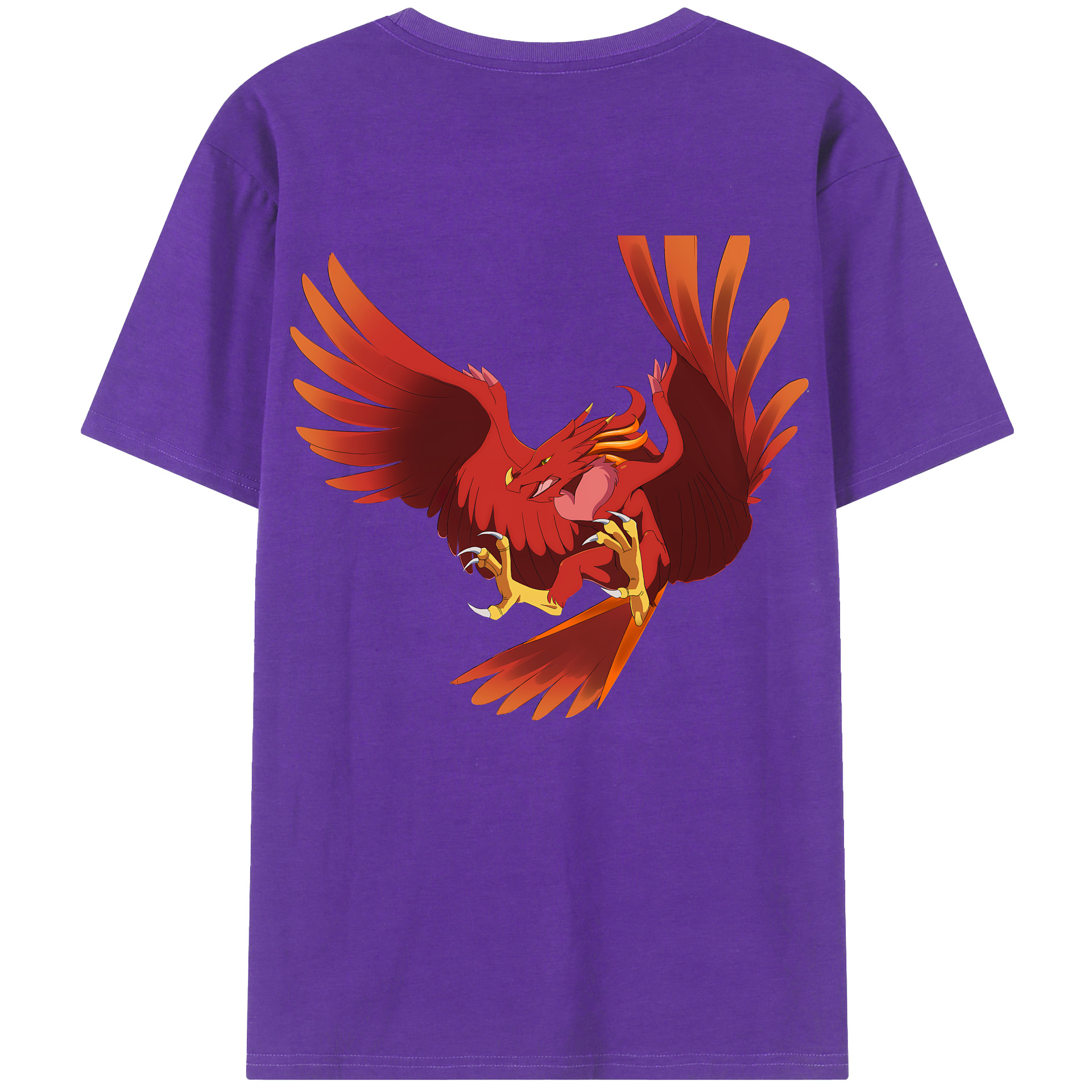 （画像用） Digimon デジタルモンスター/デジモン 綿100％ メンズ半袖Tシャツ（バックプリント） 通気性