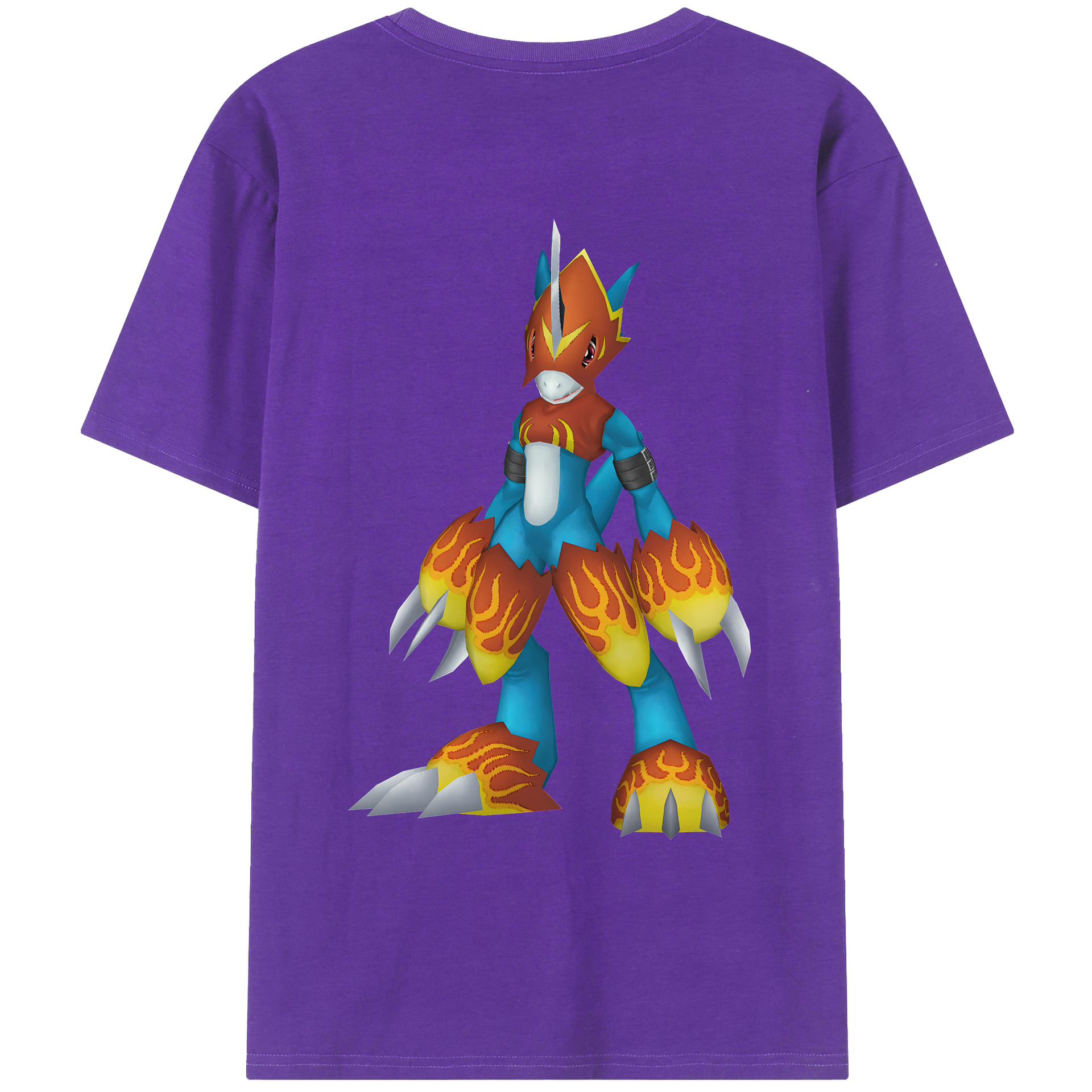 （画像用） Digimon デジタルモンスター/デジモン 綿100％ メンズ半袖Tシャツ（バックプリント） 通気性