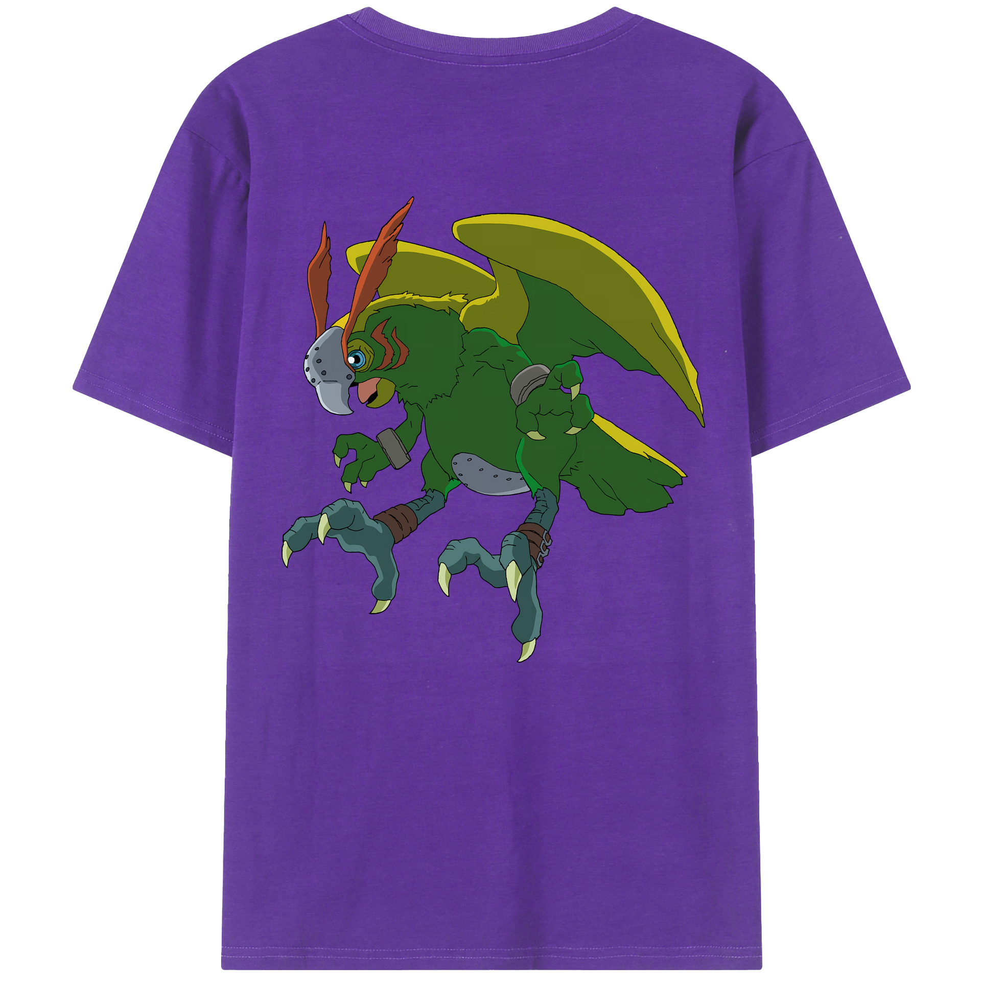 （画像用） Digimon デジタルモンスター/デジモン 綿100％ メンズ半袖Tシャツ（バックプリント） 通気性
