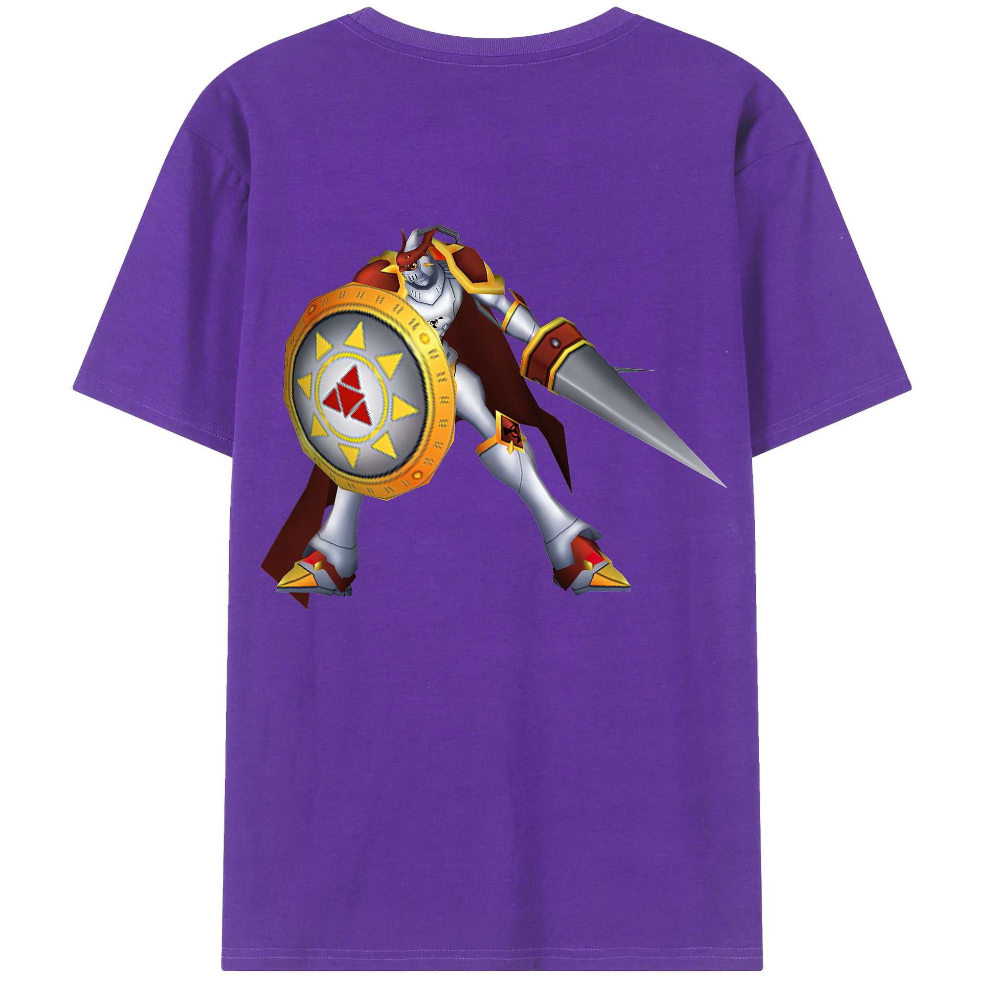（画像用） Digimon デジタルモンスター/デジモン 綿100％ メンズ半袖Tシャツ（バックプリント） 通気性