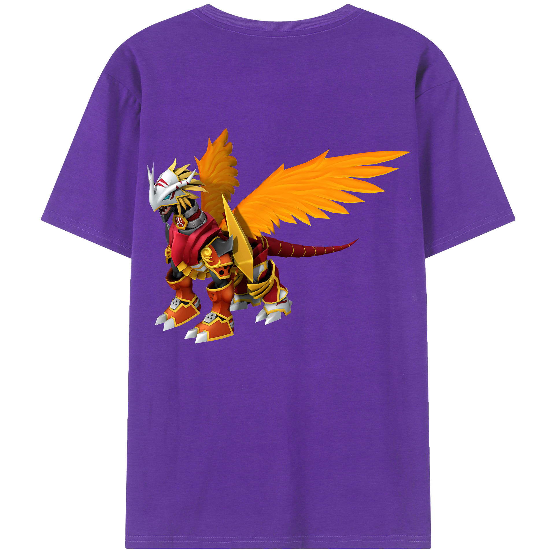 （画像用） Digimon デジタルモンスター/デジモン 綿100％ メンズ半袖Tシャツ（バックプリント） 通気性
