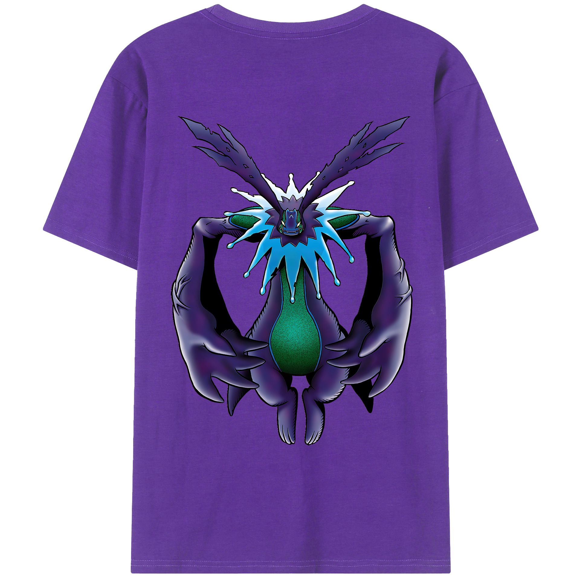 （画像用） Digimon デジタルモンスター/デジモン 綿100％ メンズ半袖Tシャツ（バックプリント） 通気性