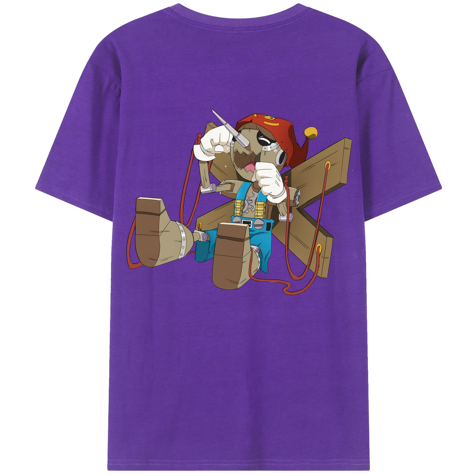 （画像用） Digimon デジタルモンスター/デジモン 綿100％ メンズ半袖Tシャツ（バックプリント） 通気性