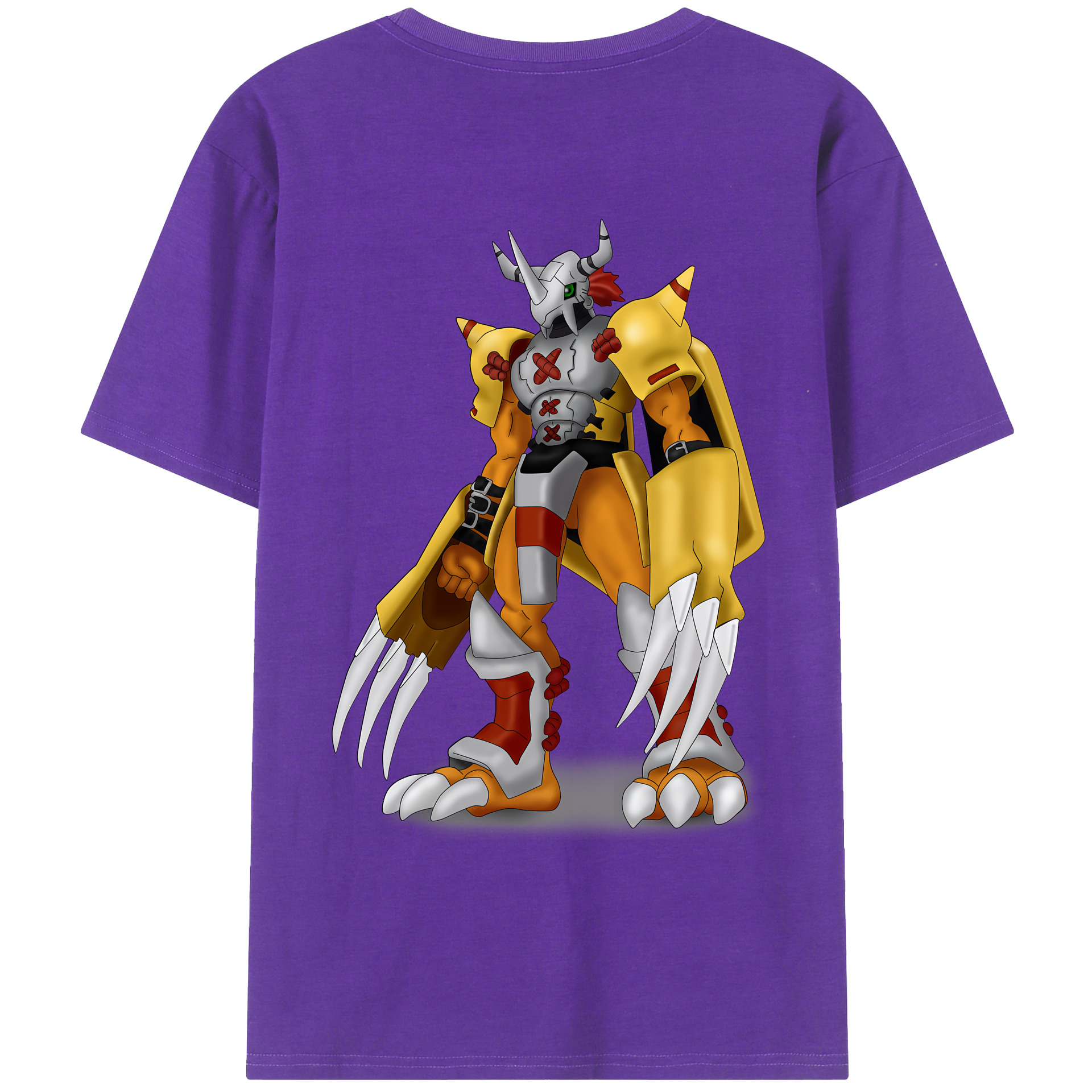 （画像用） Digimon デジタルモンスター/デジモン 綿100％ メンズ半袖Tシャツ（バックプリント） 通気性