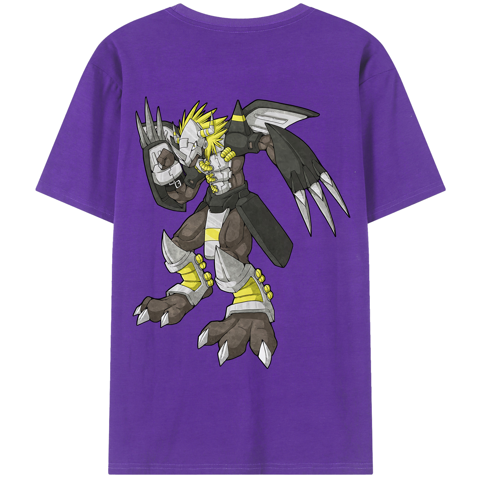 （画像用） Digimon デジタルモンスター/デジモン 綿100％ メンズ半袖Tシャツ（バックプリント） 通気性