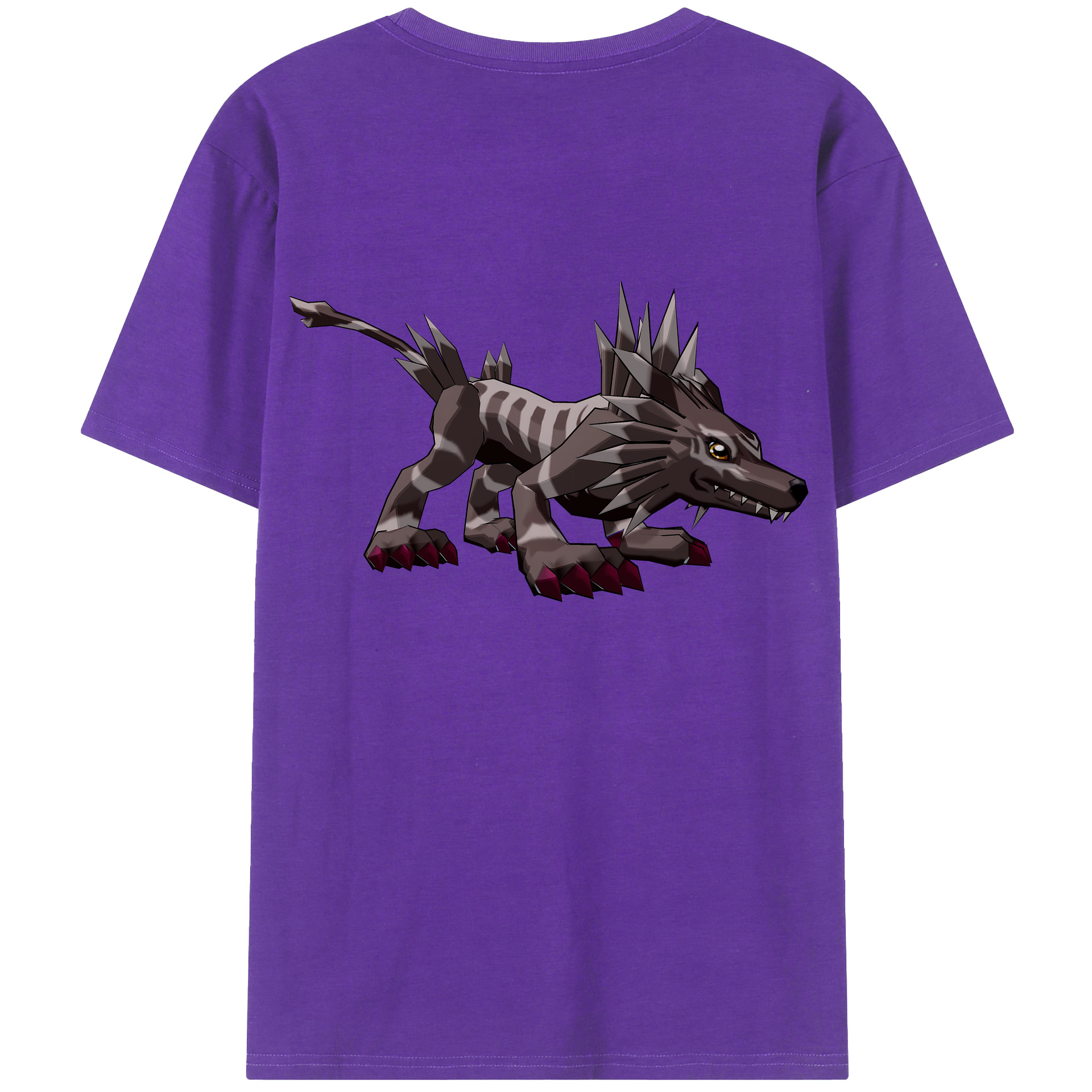 （画像用） Digimon デジタルモンスター/デジモン 綿100％ メンズ半袖Tシャツ（バックプリント） 通気性